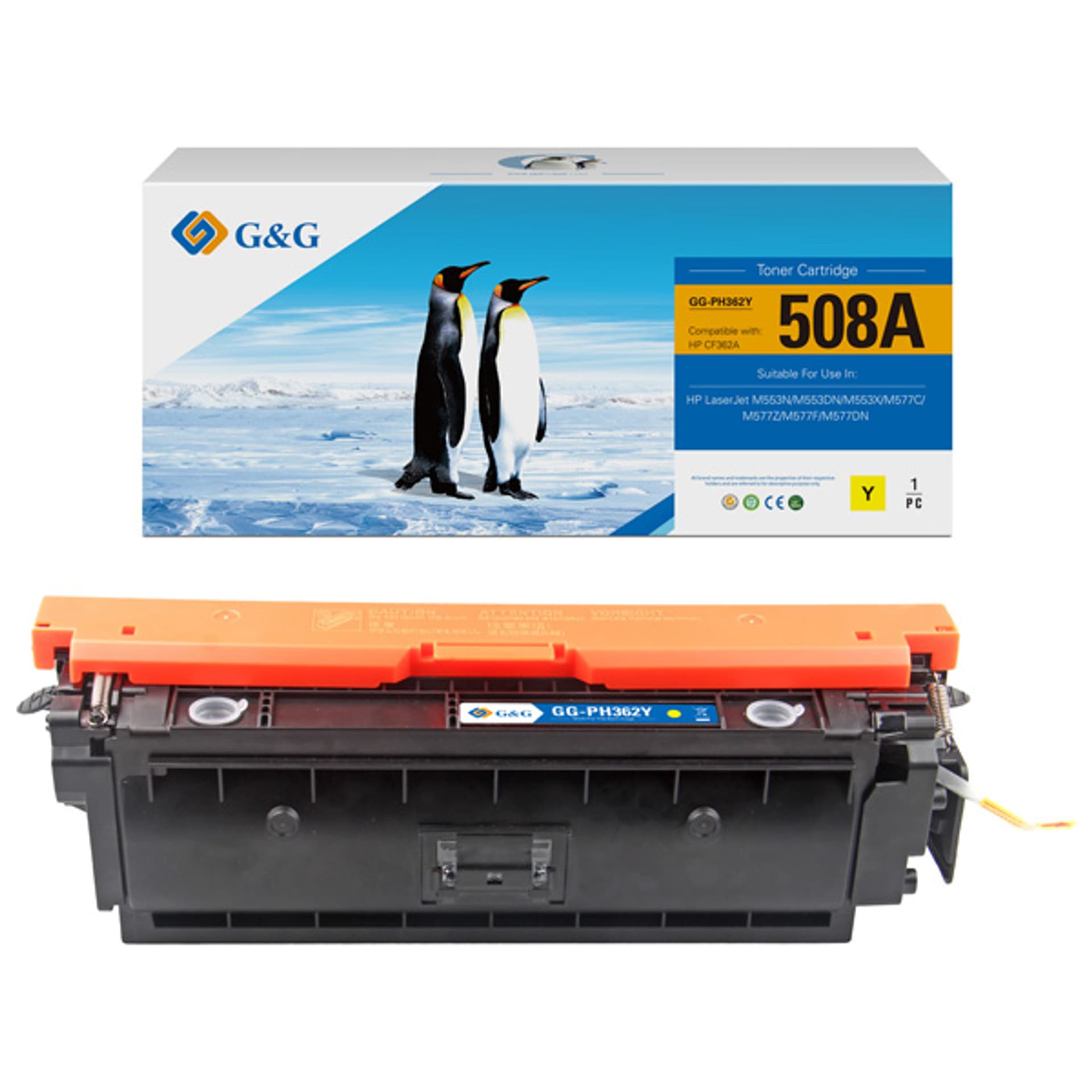 

G&G kompatybilny toner z NT-PH362Y, HP 508A, CF362A, yellow, 5000s, dla HP Color LaserJet Enterprise M552, M553, N