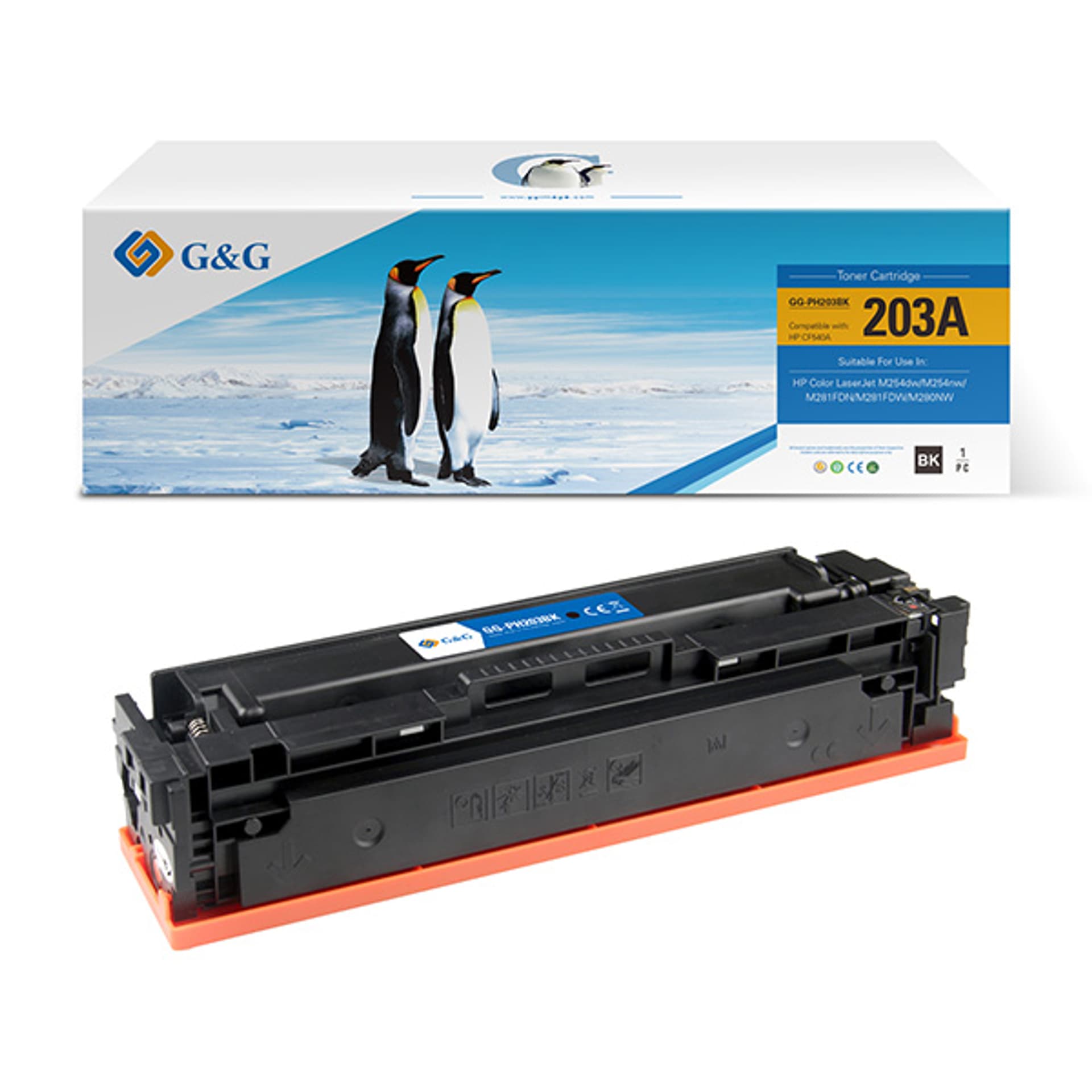 

G&G kompatybilny toner z CF540A, black, 1400s, NT-PH203BK, HP 203A, dla HP Color LaserJet Pro M254, M280, M281, N