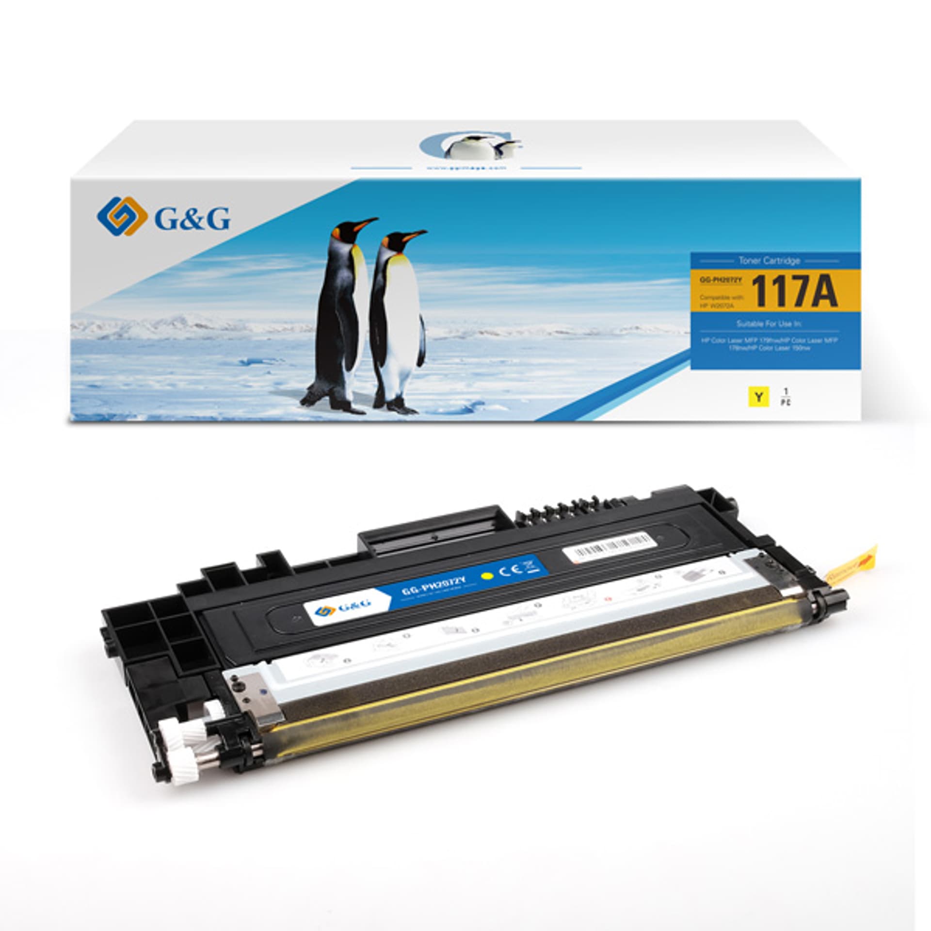 

G&G kompatybilny toner z W2072A, yellow, 700s, NT-PH2072Y, HP 117A, dla HP Color Laser 150, MFP 178, MFP 179, N