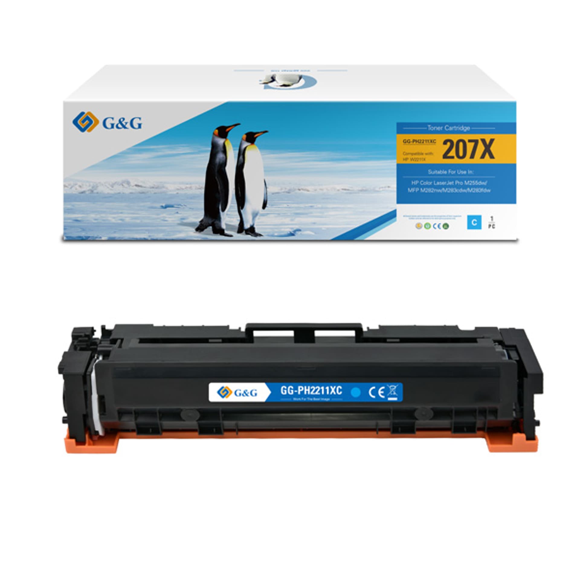 

G&G kompatybilny toner z NT-PH2211XC, HP 207X, W2211X, cyan, 2450s, dla HP Color LaserJet Pro M255, MFP M282, M283, N