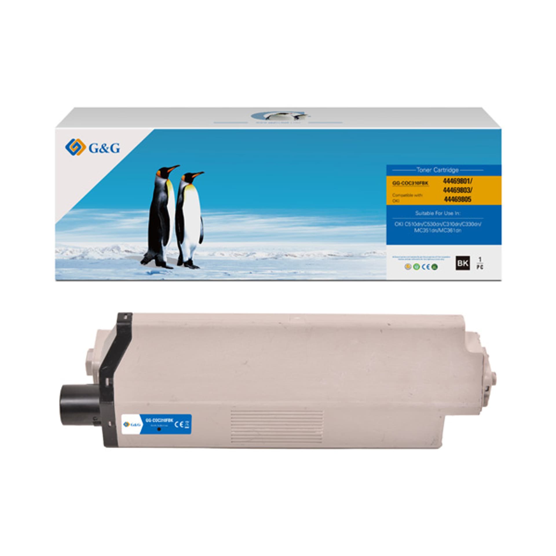 

G&G kompatybilny toner z COC310FBK, 44469803, black, 3500s, dla OKI C310dn, C330dn, C510dn, C530dn, MC351dn, MC361dn, N