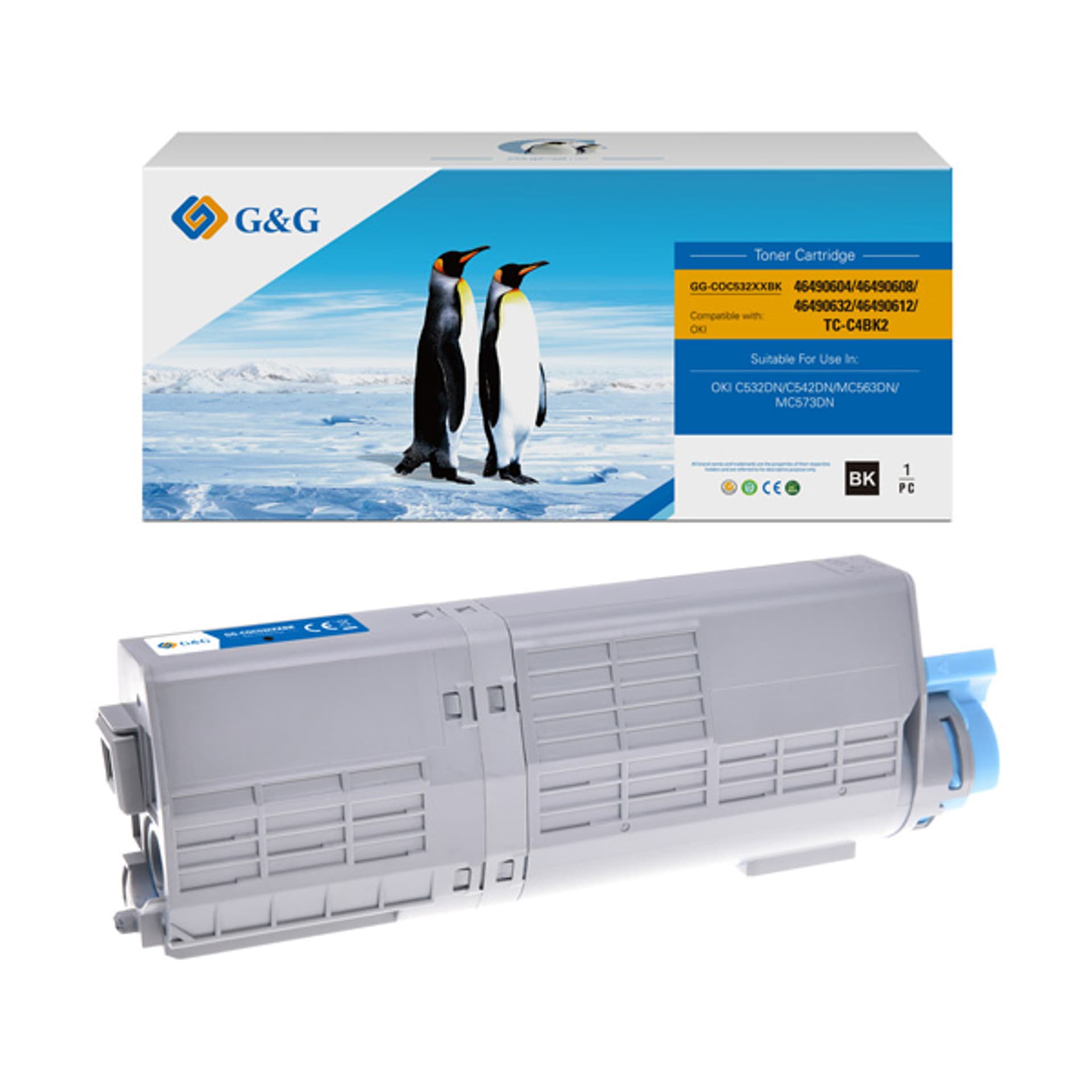 

G&G kompatybilny toner z NT-COC532XXBK, 46490608, black, 7000s, dla OKI C532DN, C542DN, MC563DN, MC573DN, N