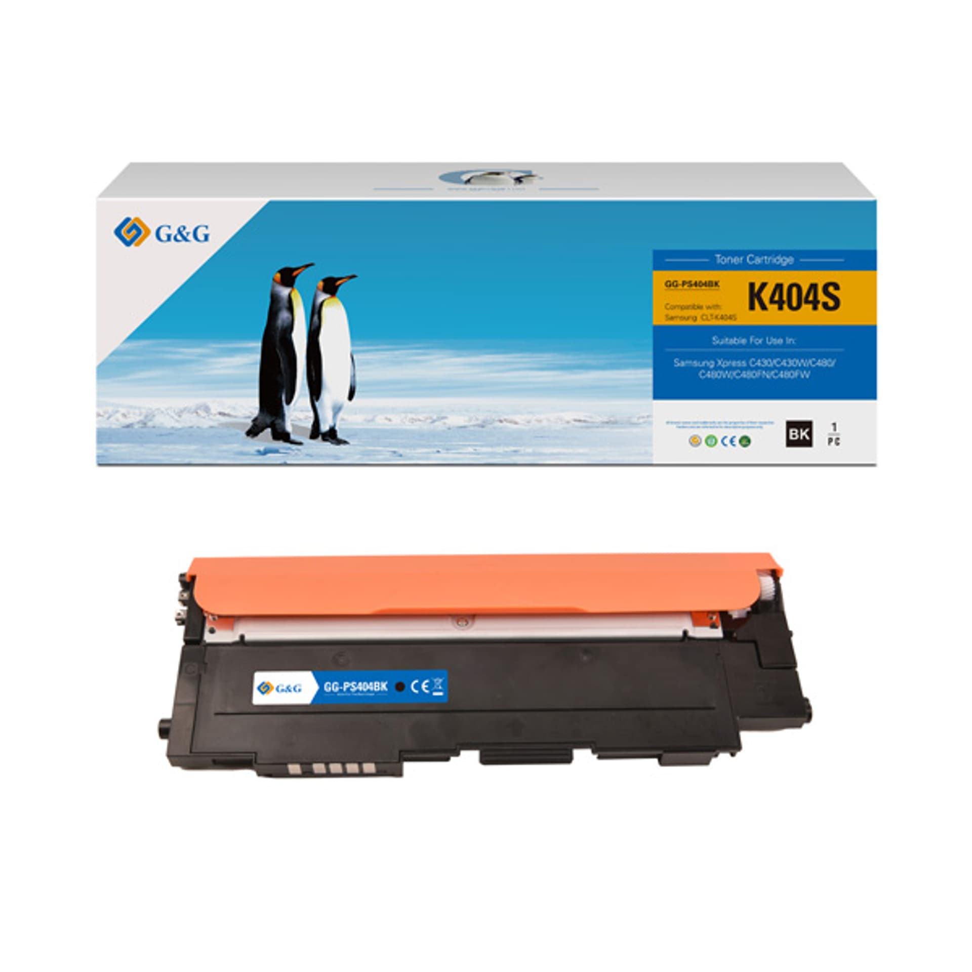 

G&G kompatybilny toner z CLT-K404S, black, 1500s, NT-PS404BK, dla Samsung Xpress C430W, C480, C480FW, C480W, C480FN, N