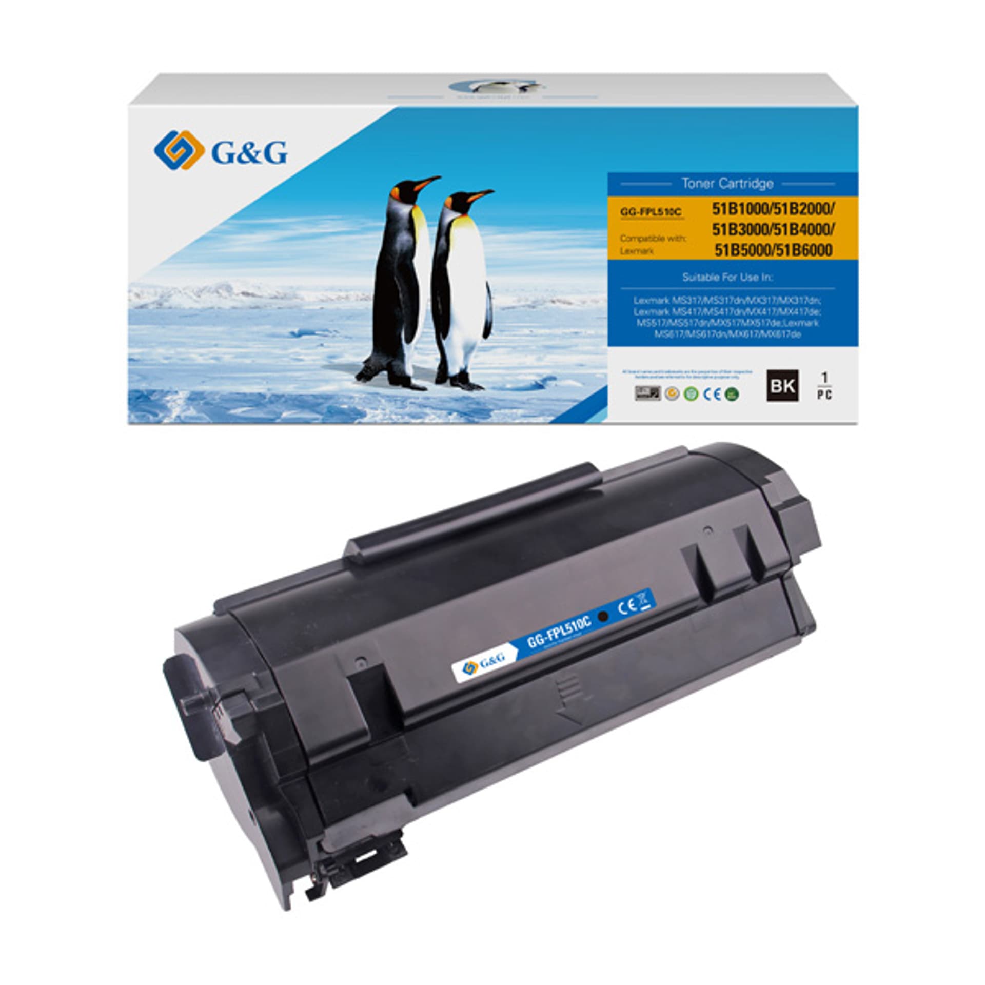 

G&G kompatybilny toner z NT-FPL510C, 51B2000, black, 2500s, dla Lexmark MS317, MX317, N