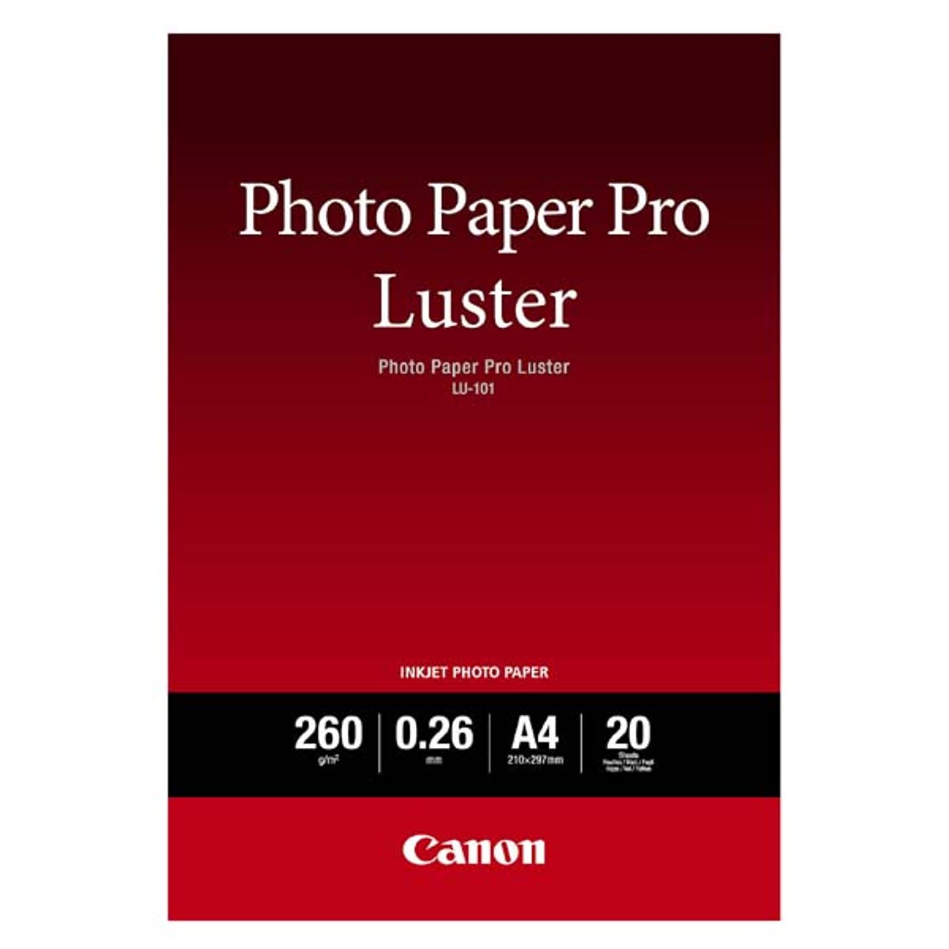 

Canon Photo Paper Pro Luster, 6211B006, foto papier, połysk, biały, A4, 260 g/m2, 20 szt., atrament