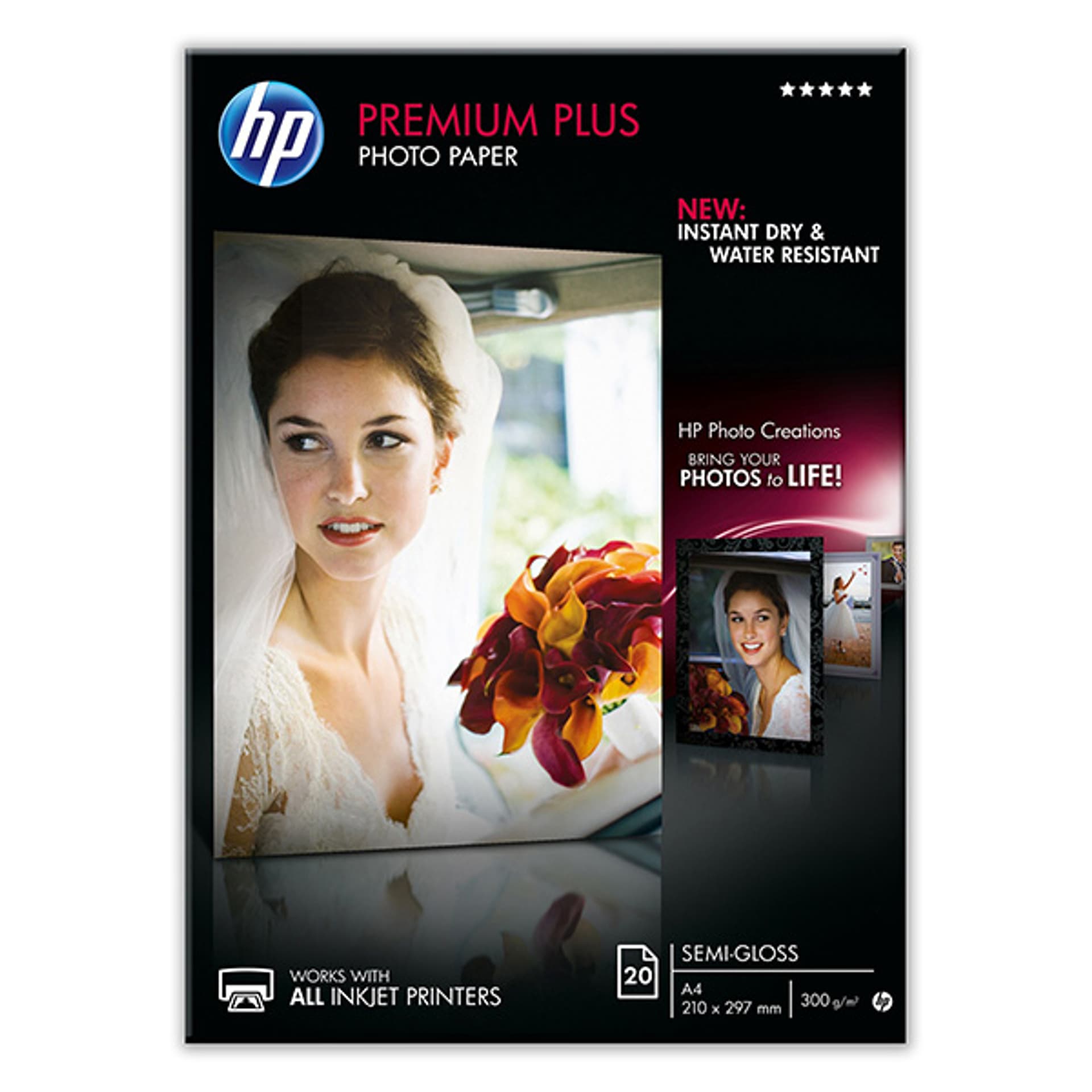 

HP Premium Plus Semi-Gloss Photo Paper, CR673A, foto papier, półpołysk, biały, A4, 300 g/m2, 20 szt., atrament