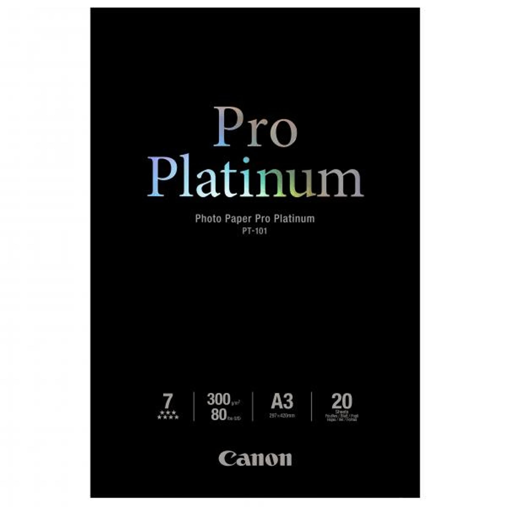 

Canon Photo Paper Pro Platinu, foto papier, połysk, biały, A3, 300 g/m2, 20 szt., PT-101 A3, atrament