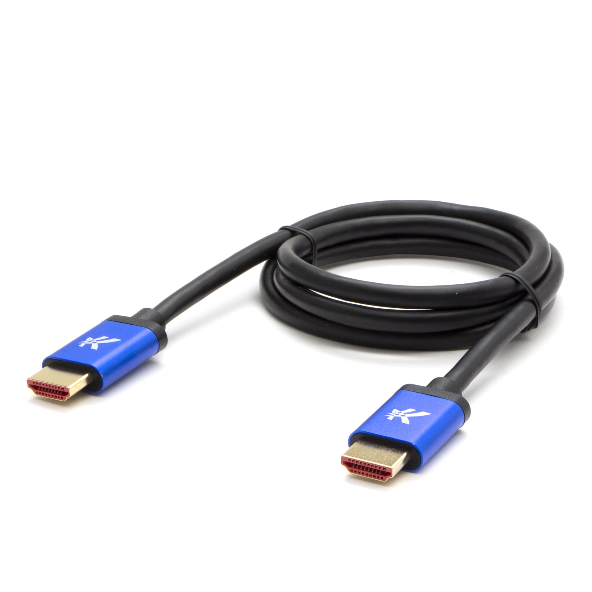 

Video Kabel HDMI M - HDMI M, HDMI 2.1 - Ultra High Speed, 1m, pozłacane złącza, aluminiowa obudowa,, niebieski, Logo 8K@60Hz, 48Gb