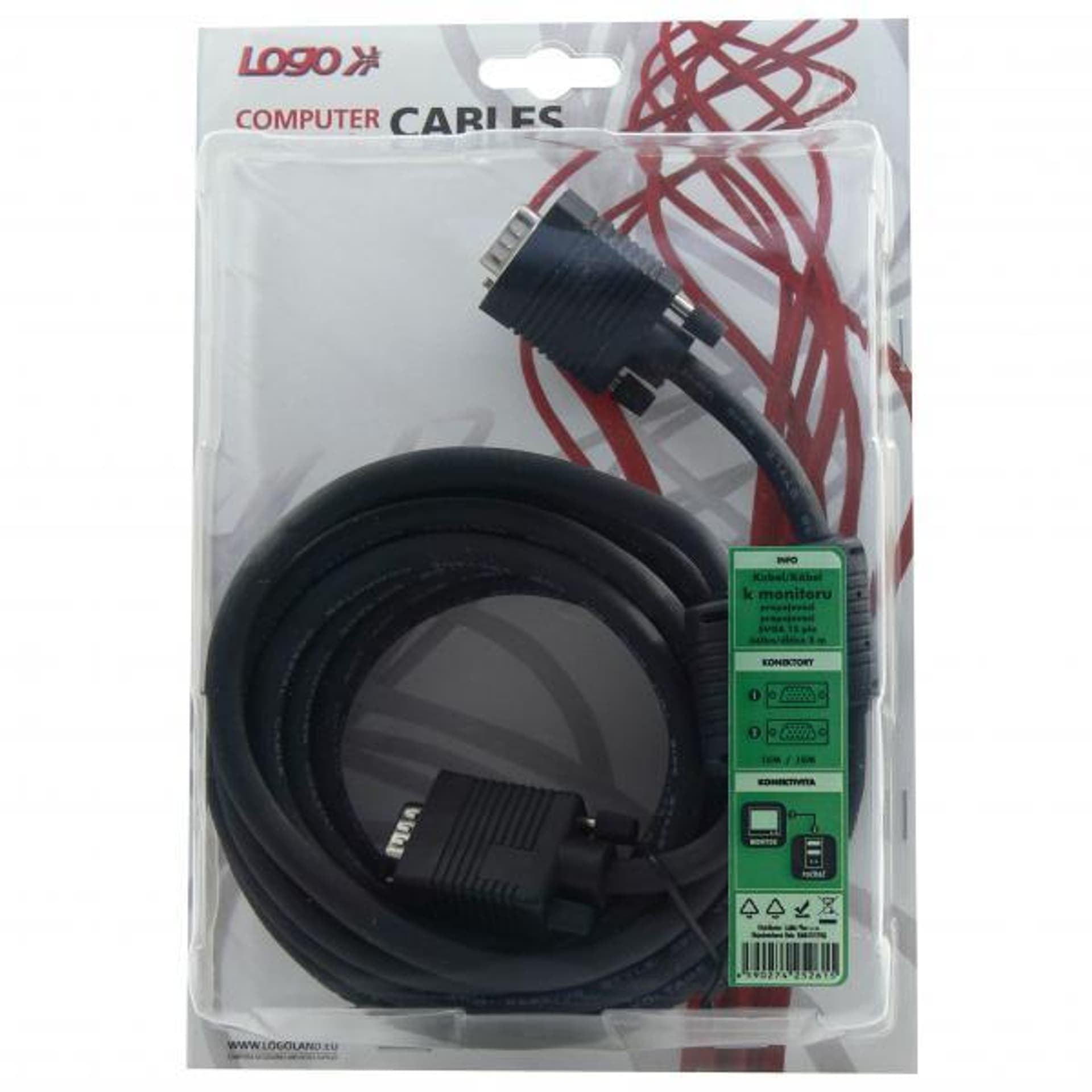 

Video Kabel SVGA (D-sub) M - SVGA (D-sub) M, 5m, chroniony, czarna, Logo blistr, D-sub) m/chroniony/czarna/logo blist