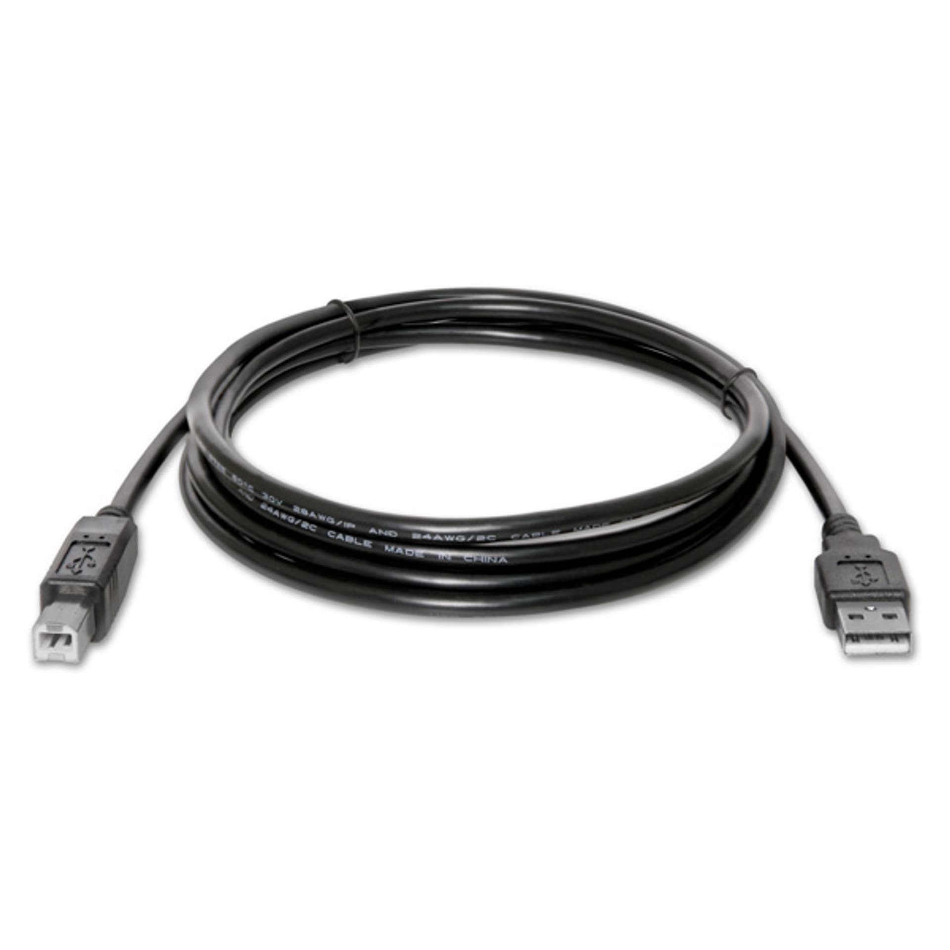 

Logo USB kabel (2.0), USB A M - USB B (M), .8m, czarny, M)/czarn