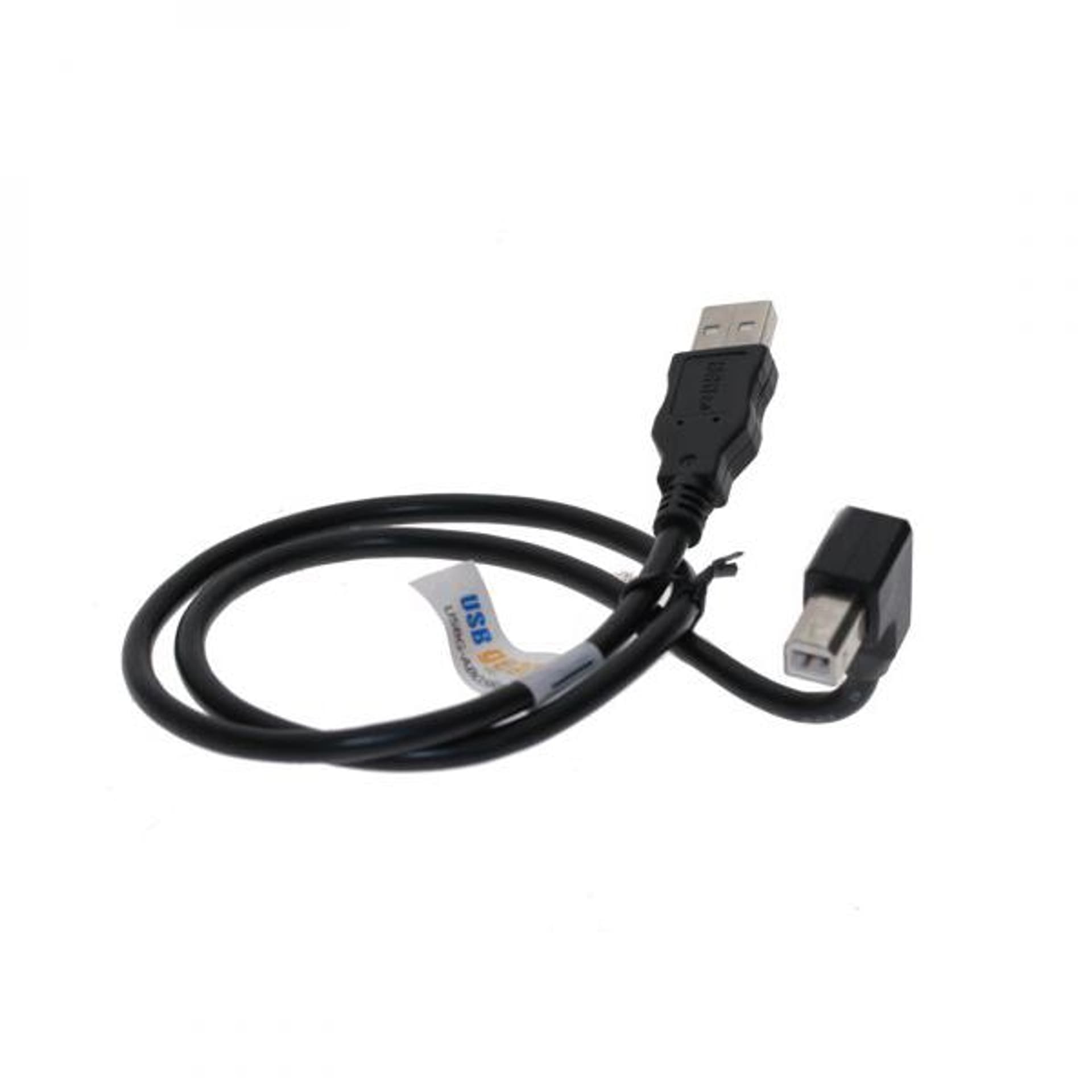 

USB kabel (2.0), USB A M - USB B (M), 2m, pod katem 90°, czarny, M)/pod katem 90°/czarn