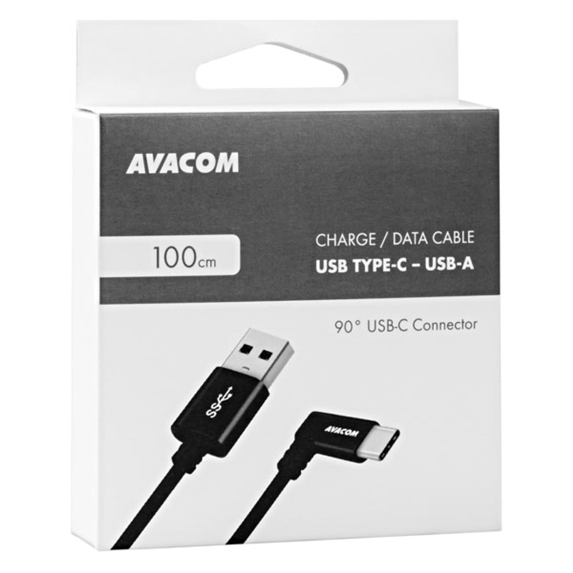 

Avacom USB kabel (3.), USB A M - USB C (M), .1m, okrągły, czarny, złącze 90 st, M)/okrągły/czarny/złącze 90 s