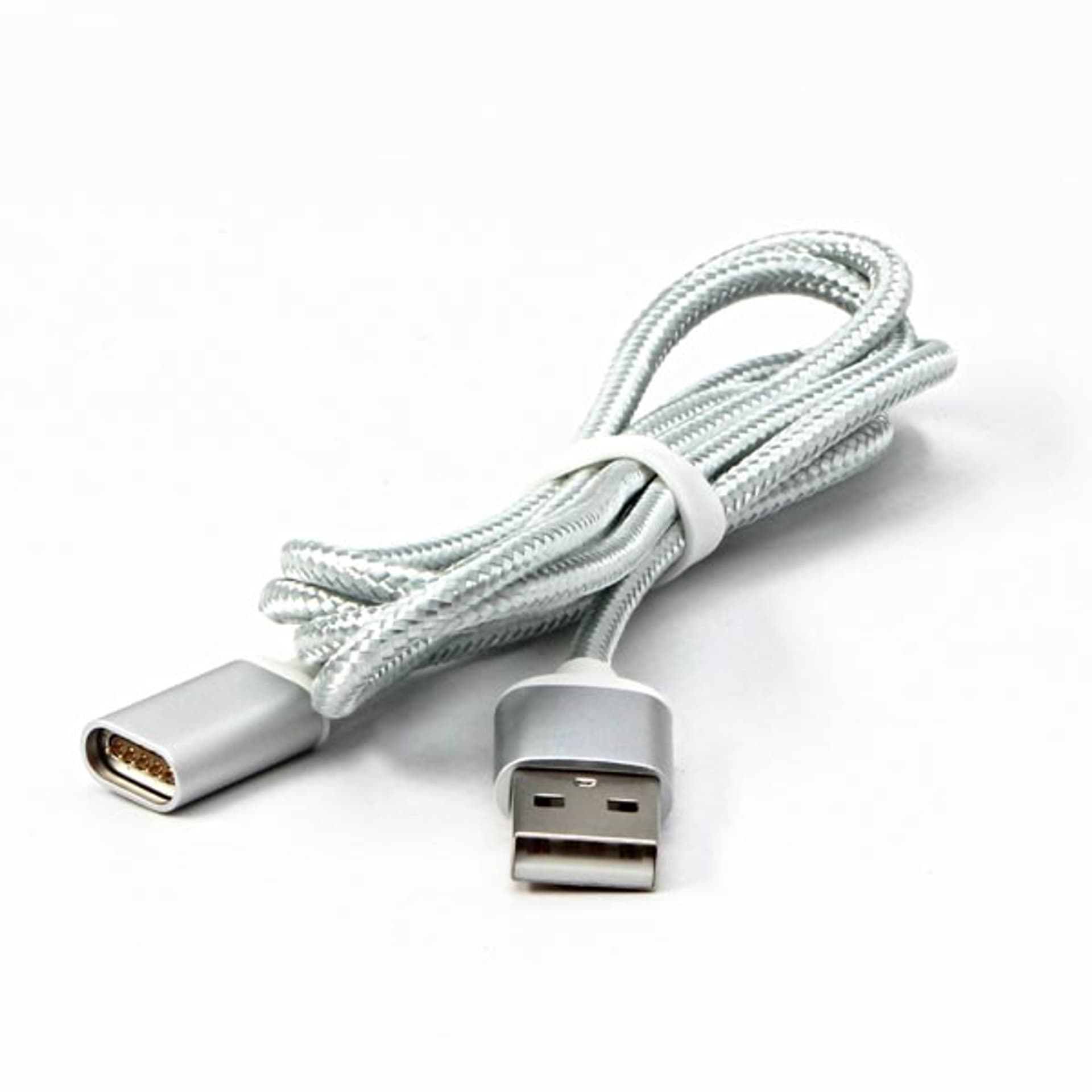 

USB kabel (2.0), USB A M - magnetyczna końcówka, 1m, srebrny, 2.0)/usb a m - magnetyczna końcówka/srebrn