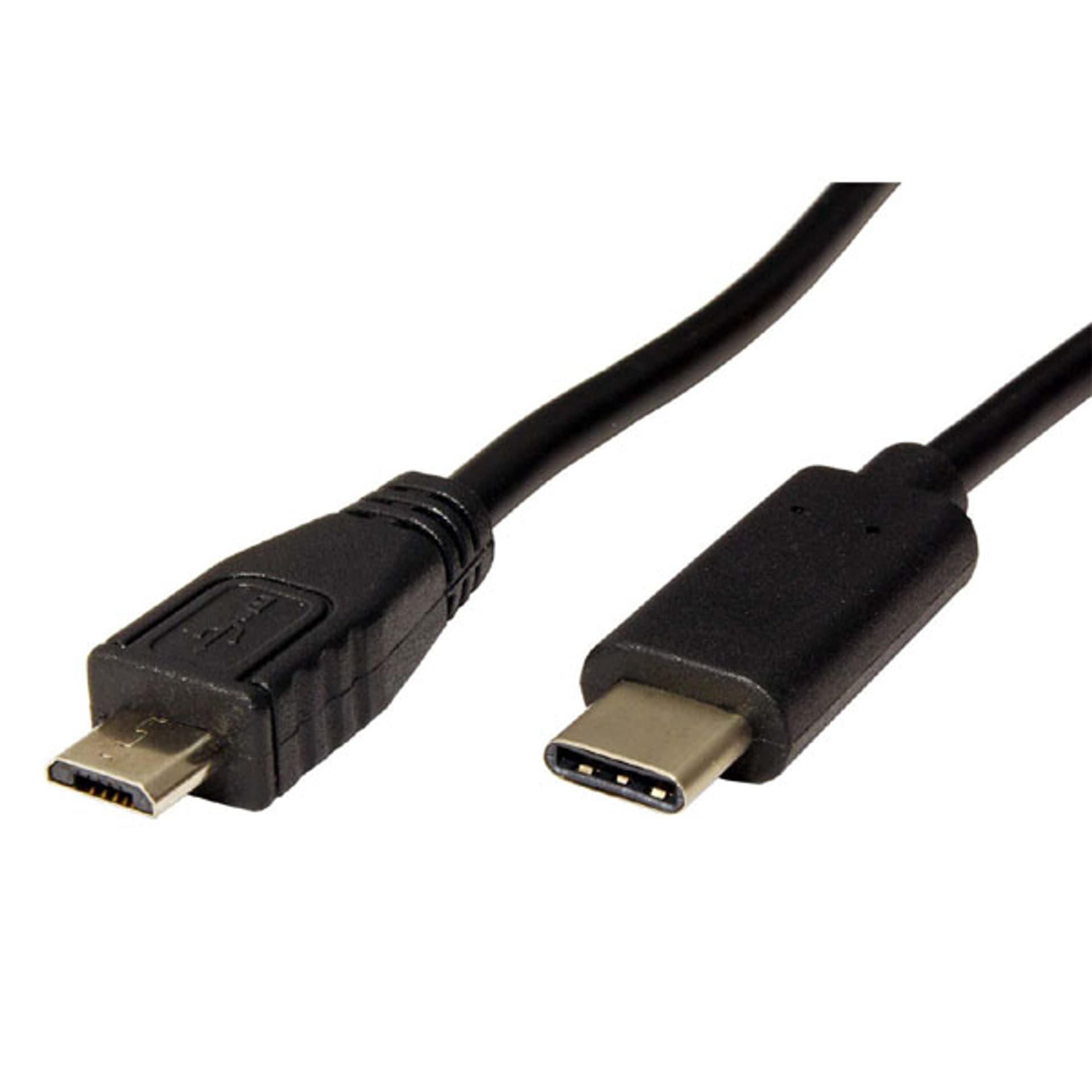 

USB kabel (2.), USB C (M) - microUSB (M), .6m, okrągły, czarny, plastic bag, M)/okrągły/czarny/plastic ba