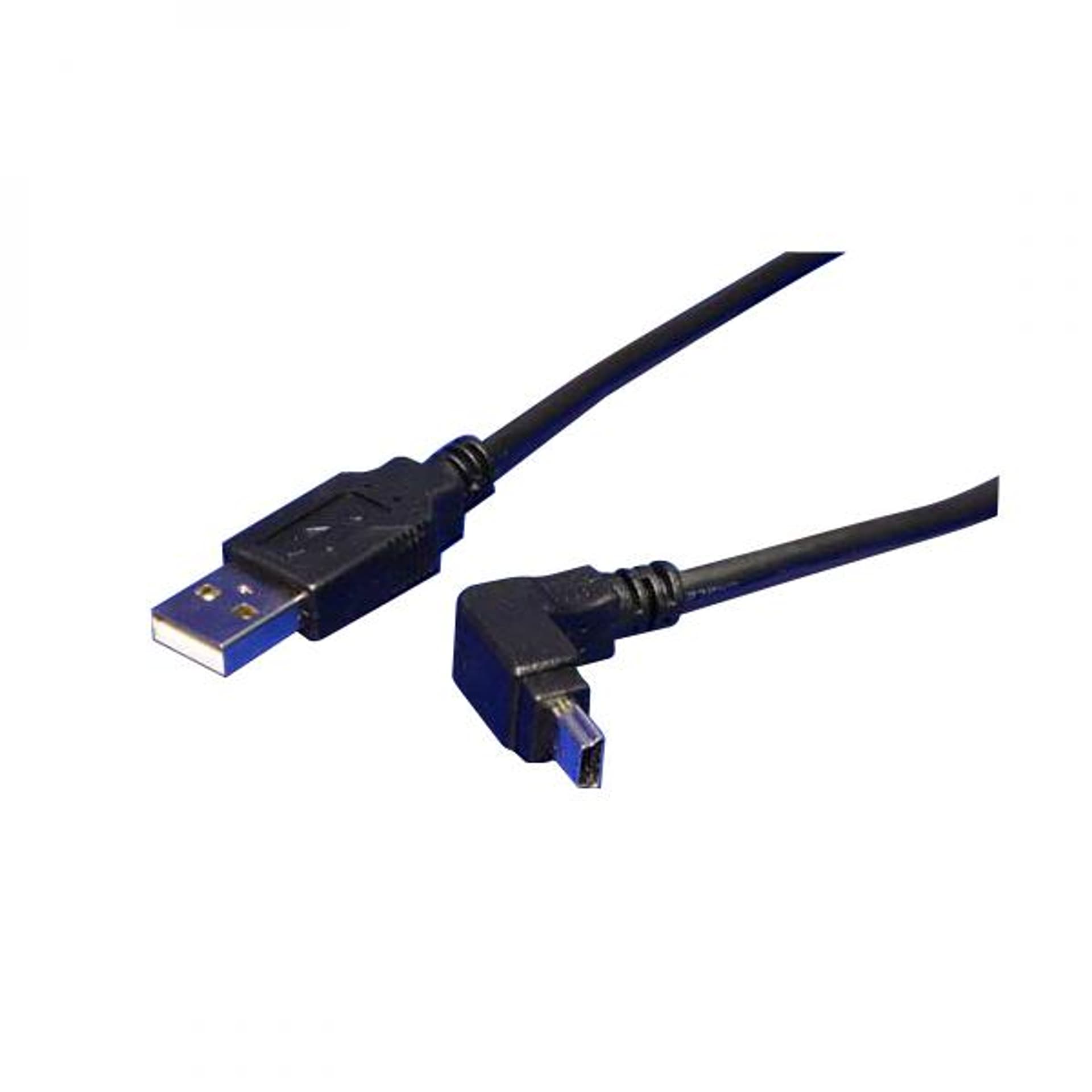 

USB kabel (2.0), USB A M - miniUSB (M), .8m, pod katem 90°, czarny, M)/pod katem 90°/czarn