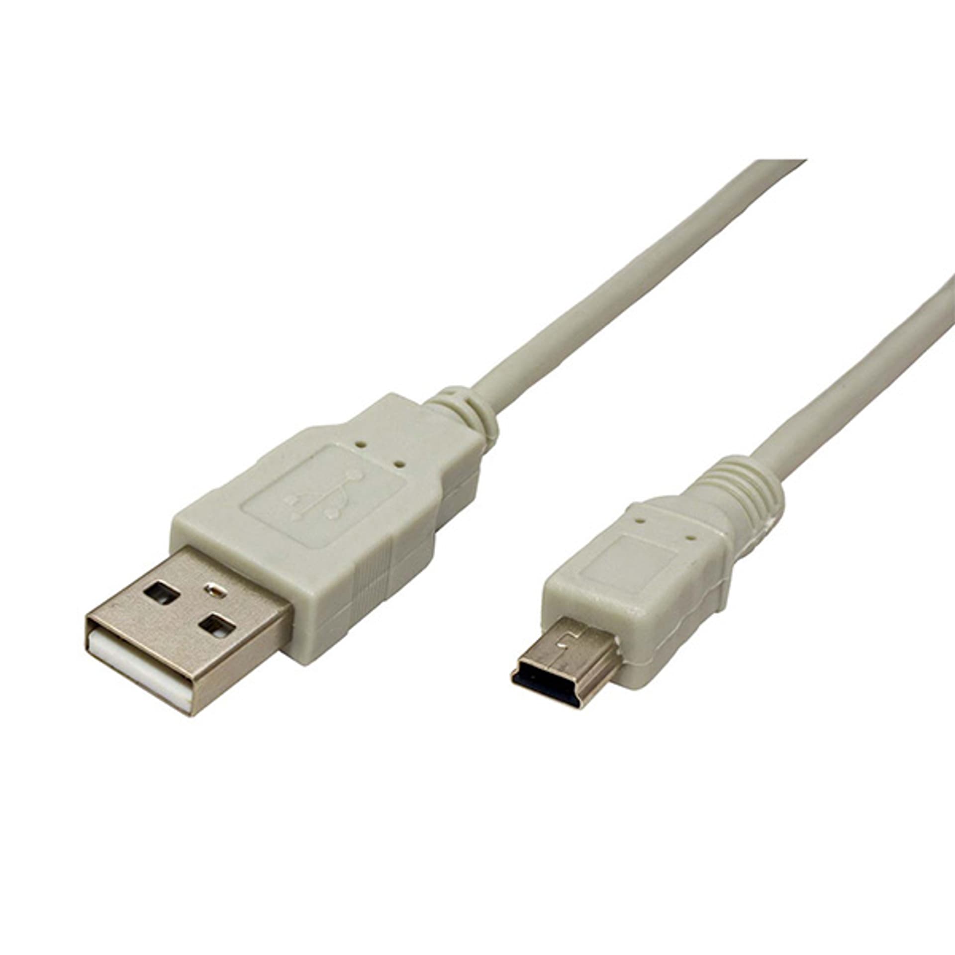 

USB kabel (2.0), USB A M - miniUSB (M), .8m, szary, M)/szar