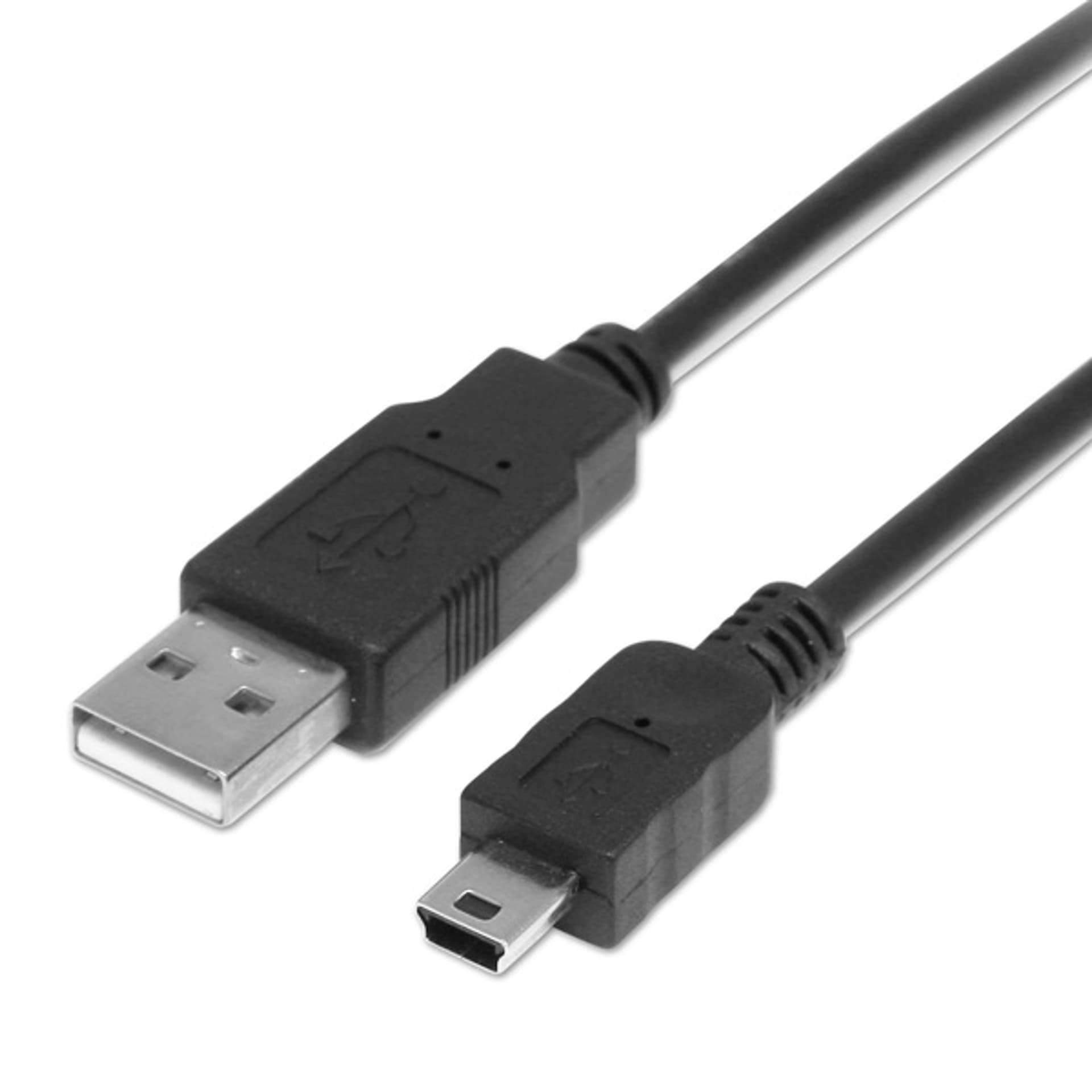

USB kabel (2.0), USB A M - miniUSB (M), .8m, czarny, M)/czarn