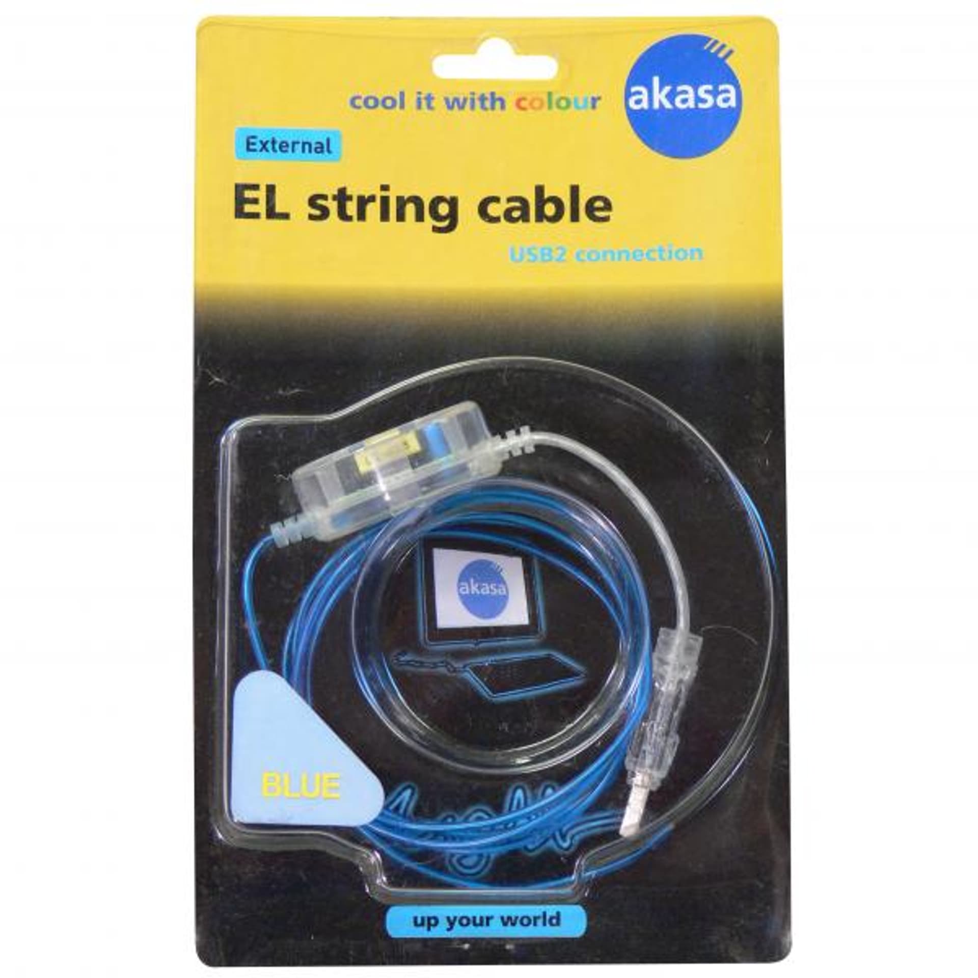 

Kabel z podświetleniem 1.8m, niebieski, blistr, zasilanie z USB