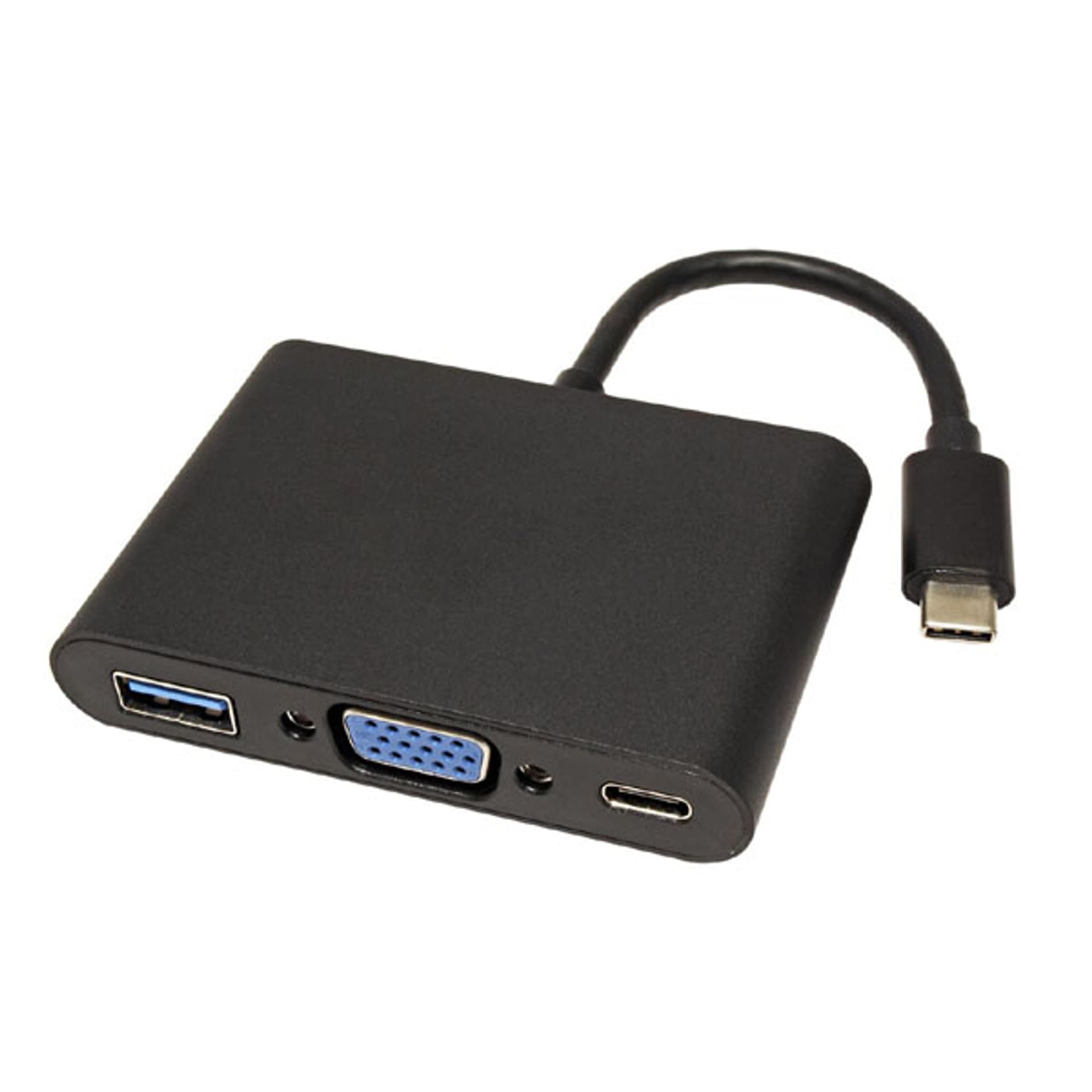 

USB/Video Adapter + HUB, DP Alt Mode, USB C (M) - VGA (D-sub) (F) + USB C (F) (PD) + USB A (F), czarny, plastic bag 2560x1600@60H, F)/czarny/plastic bag 2560x1600@60