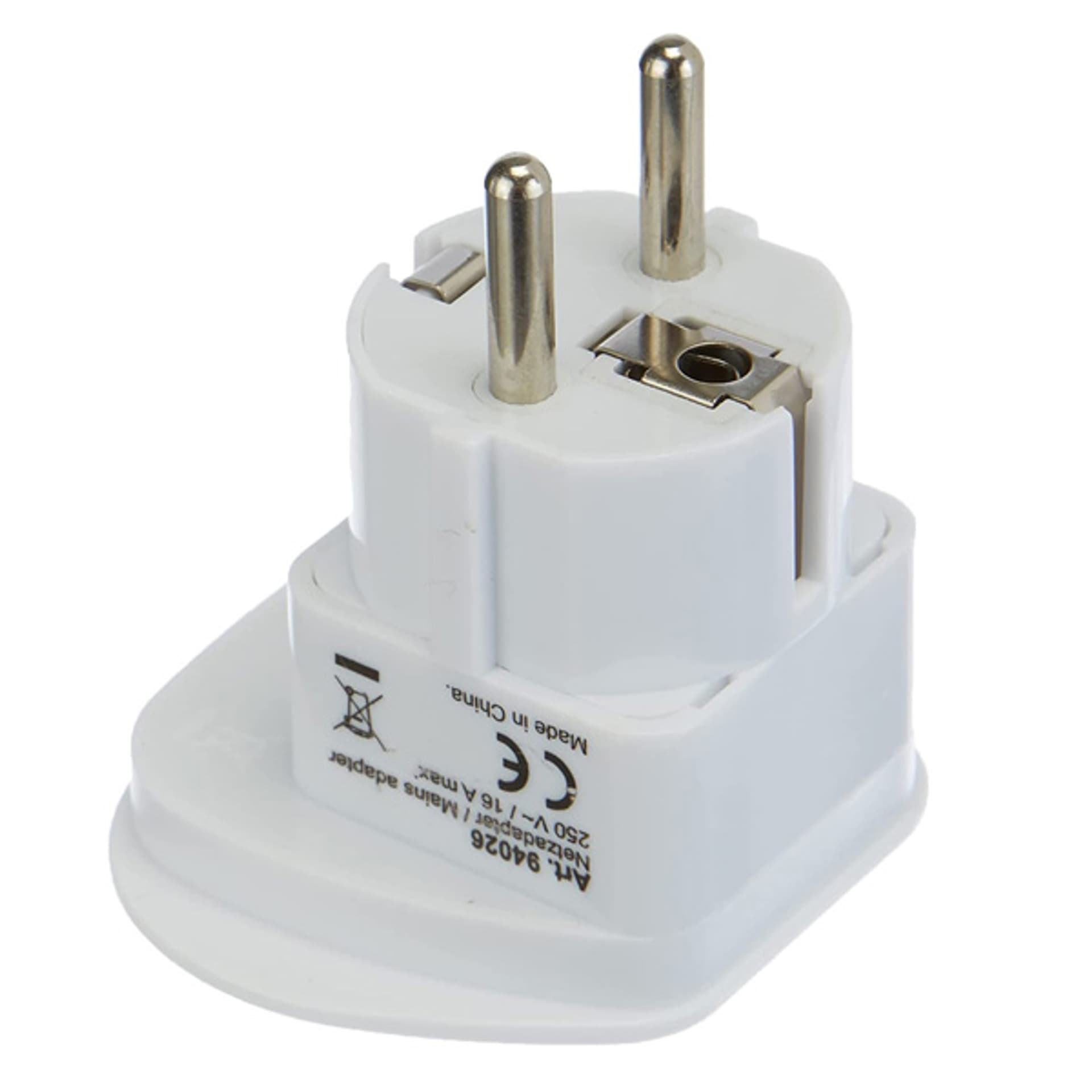 

230V Adapter podróżny, CEE7 (widelec) - gniazdo, biały, do zagranicznego gniazda, Widelec) - gniazdo/biały/do zagranicznego gniazd