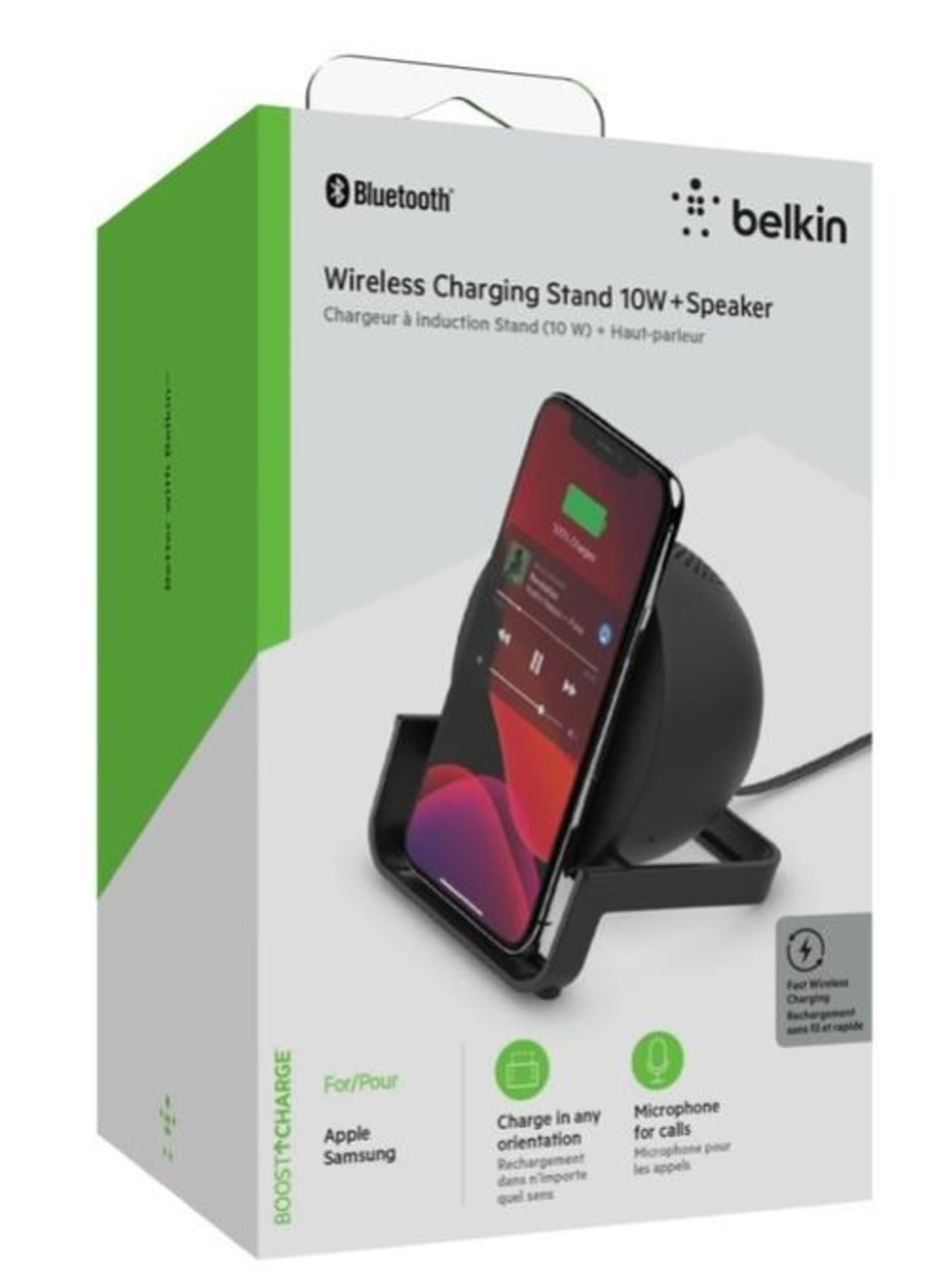 

Belkin ład. indukcyjna+głośnik 10W czarny/black AUF001VFBK