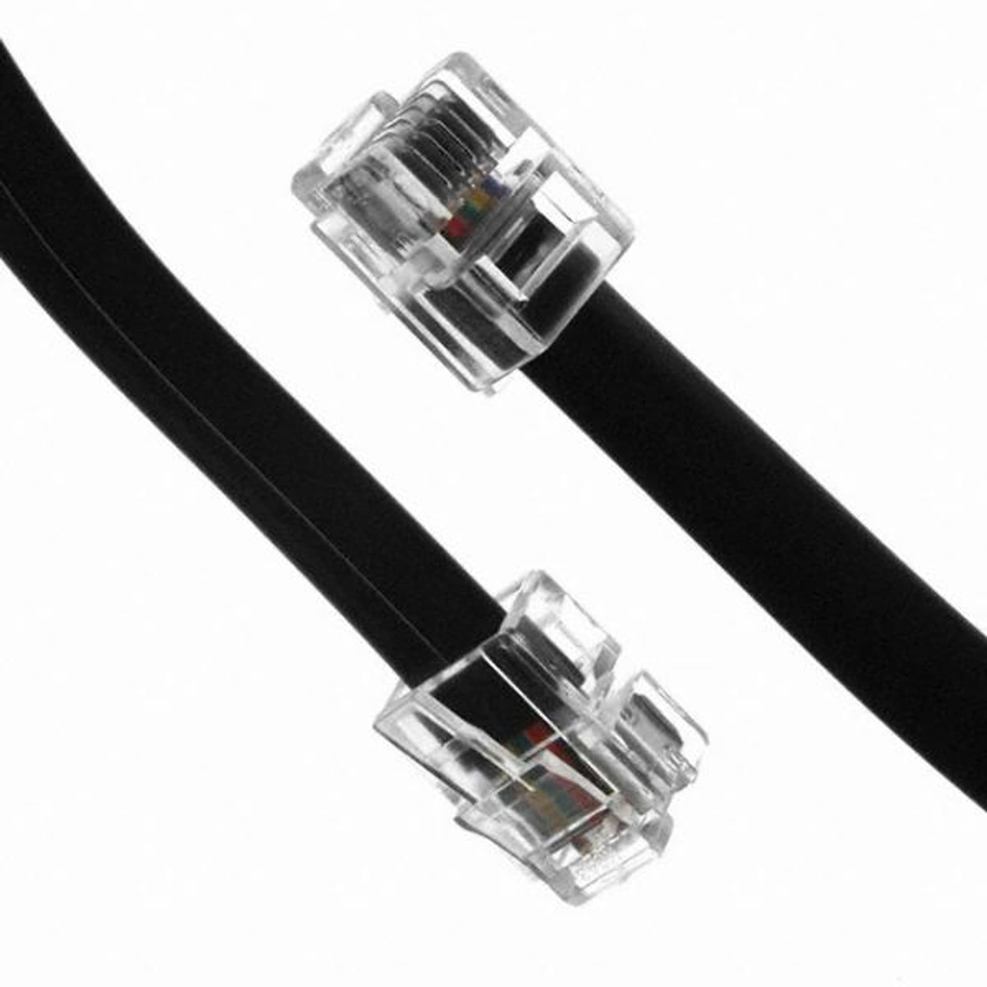 

Kabel telefoniczny 4-żyłowy, RJ11 M - RJ11 M, 15 m, czarny, do ADSL modem economy