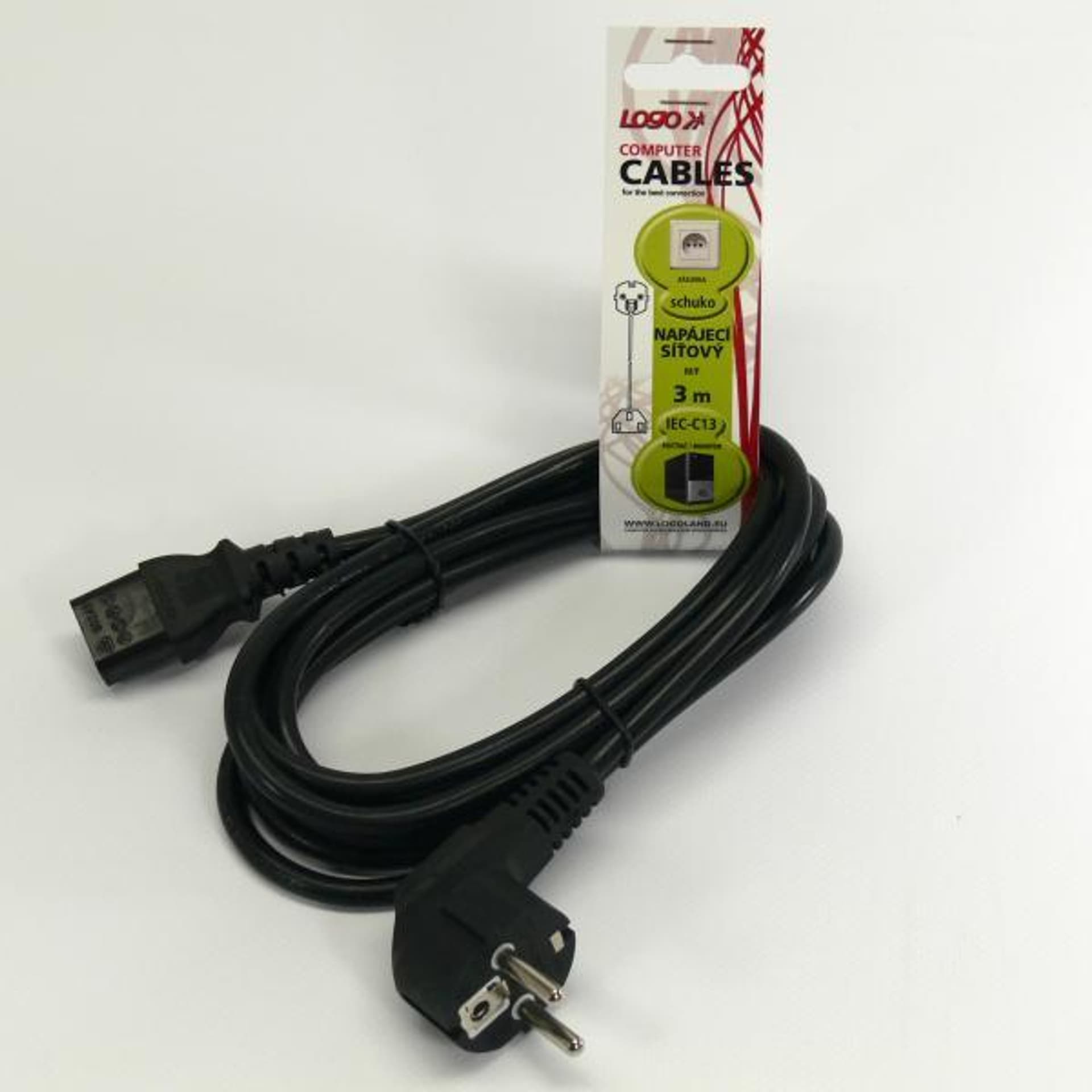 

Kabel sieciowy 230V zasilacz, CEE7 (widelec) - C13, 3m, VDE approved, czarny, Logo, Widelec) - c13/vde approved/czarny/log