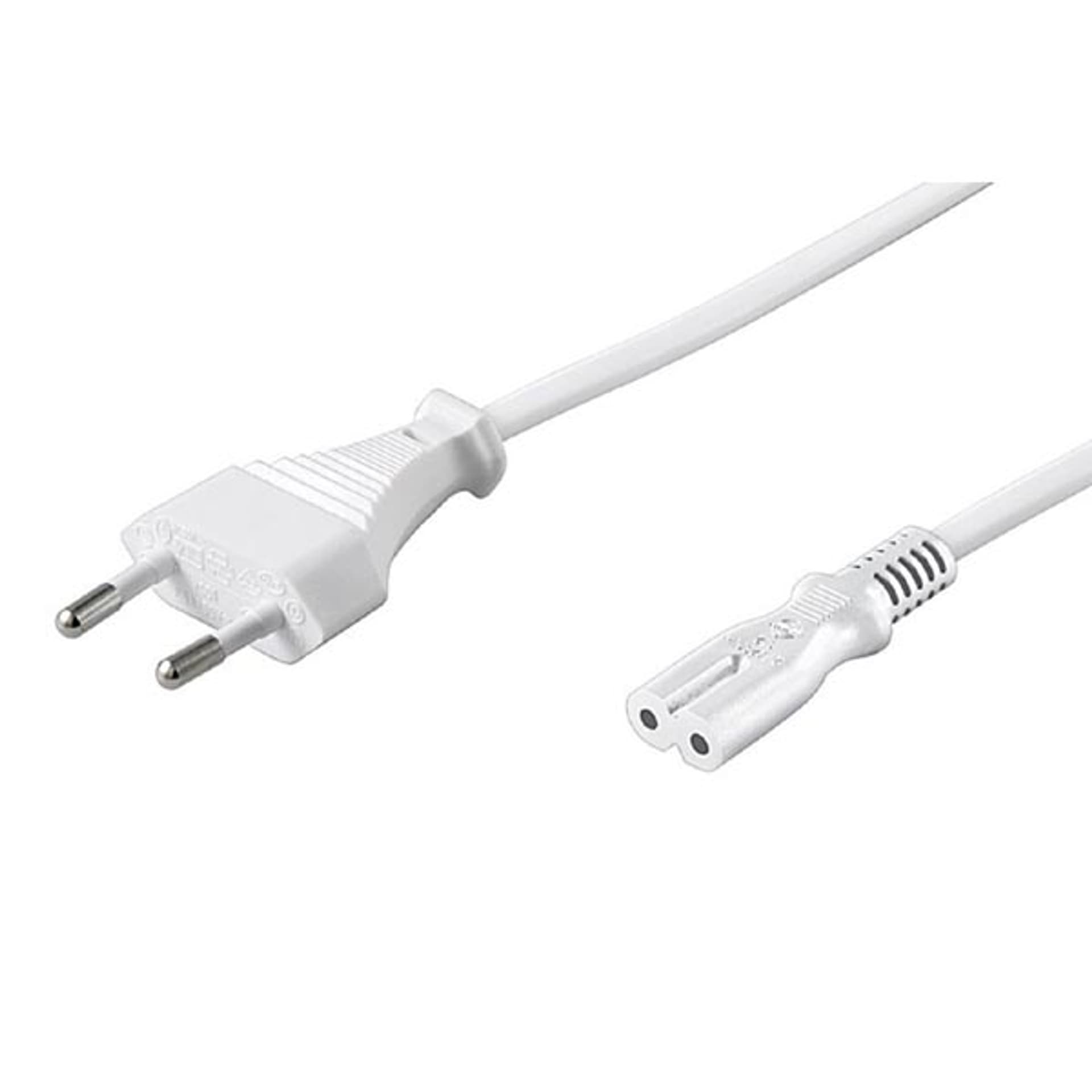 

Kabel sieciowy 230V zasilacz, CEE7/16 (euro radiowy) - C7, .5m, VDE approved, biały, 2-pinowe złącze, Euro radiowy) - c7/vde approved/biały/2-pinowe złącz