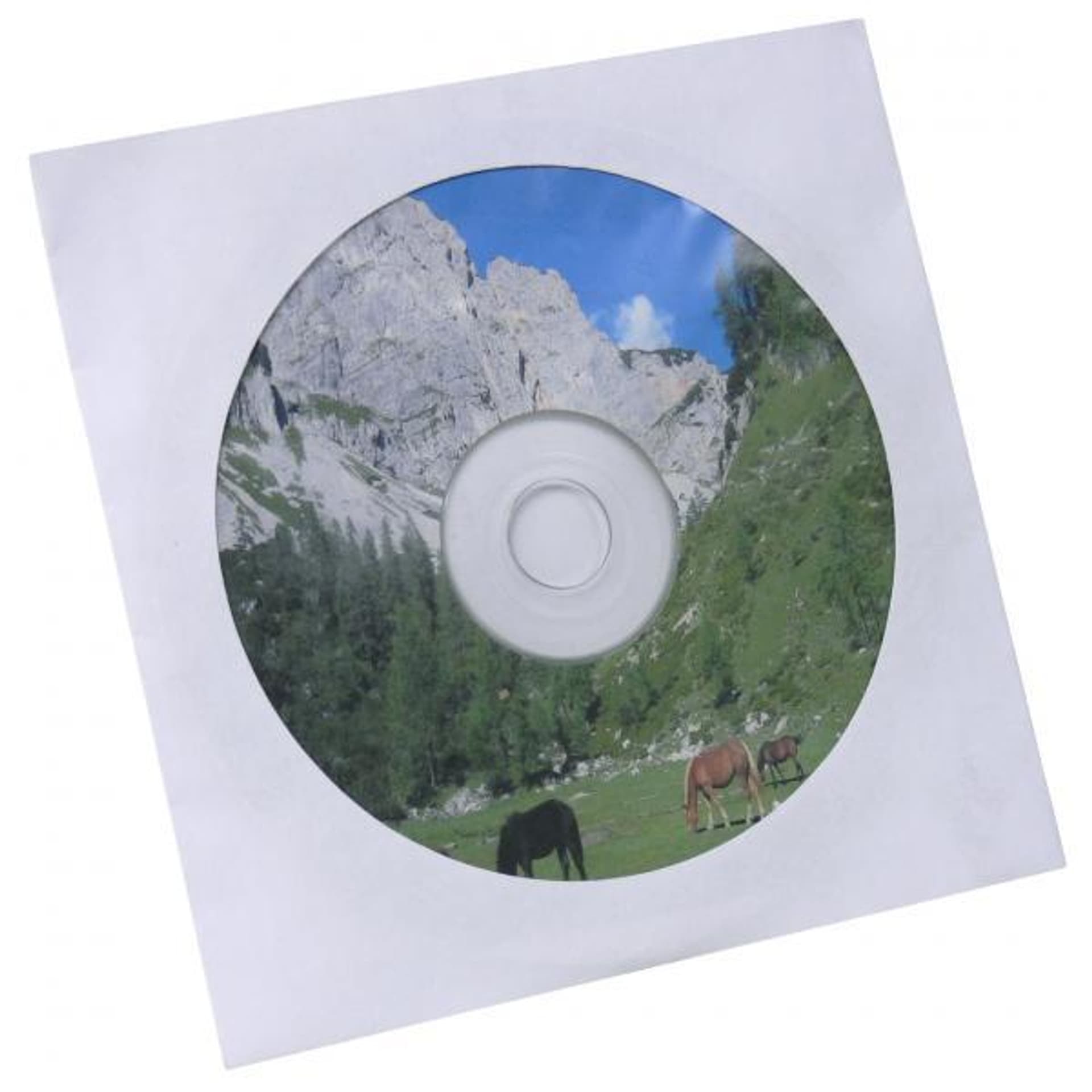 

Koperta na 1 szt. CD, papier, biała, z okienkiem, Logo, 100-pack