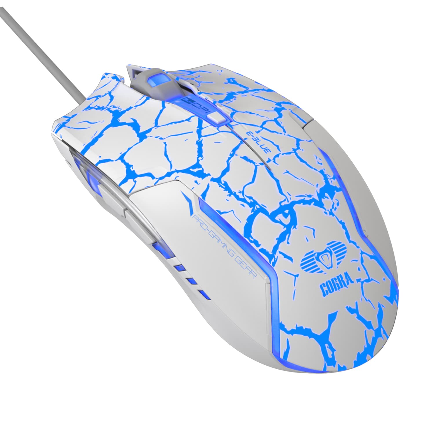 

E-blue Mysz Cobra, 2500DPI, optyczna, 6kl., przewodowa USB, biało-niebieska, do gry, e-box