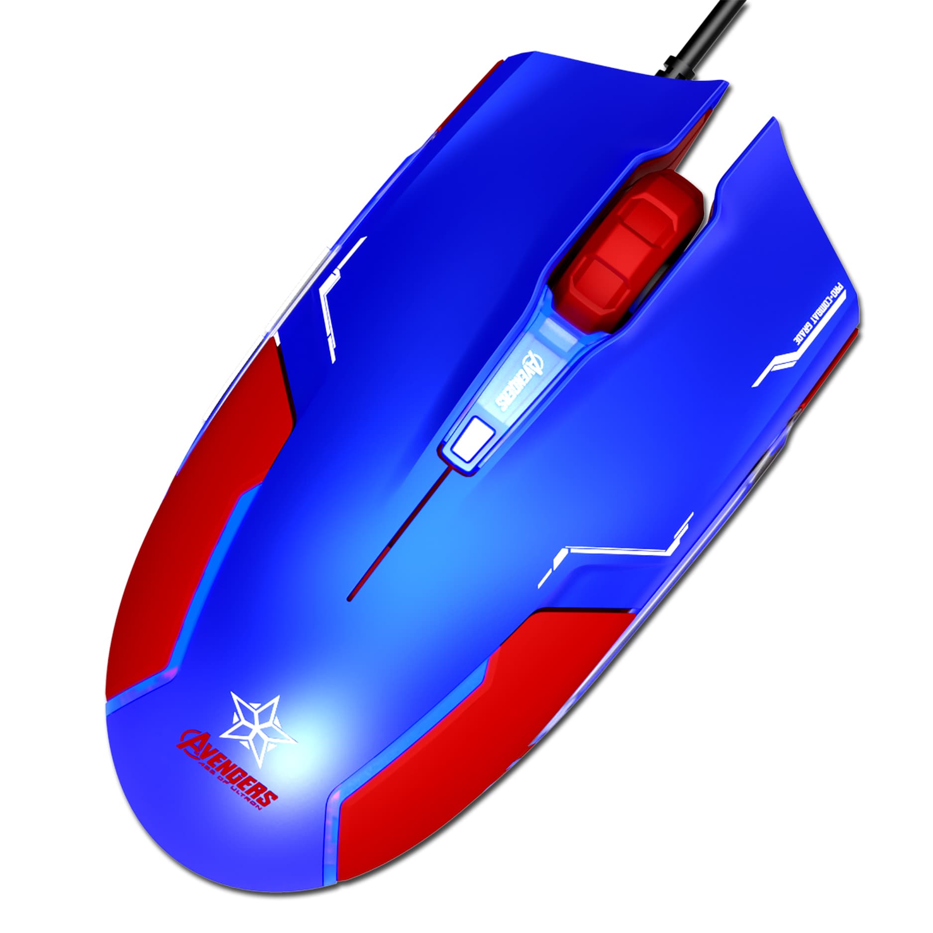 

E-blue Mysz Captain America, 1600DPI, optyczna, 6kl., przewodowa USB, niebieska, do gry