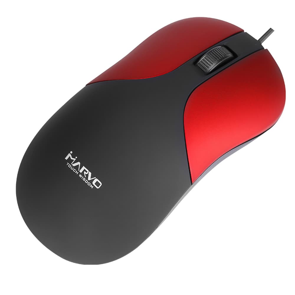 

Marvo Mysz DMS002RD, 1200DPI, optyczna, 3kl., przewodowa USB, czarno-czerwona, biurowy