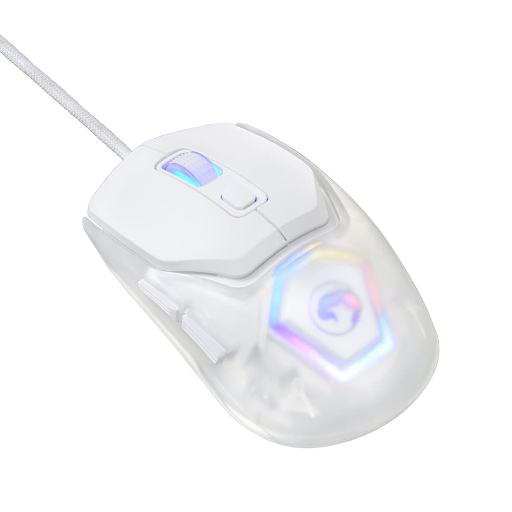 

Marvo Mysz FIT LITE G1, 12000DPI, optyczna, 7kl., przewodowa USB, biała, do gry, podświetlenie RGB