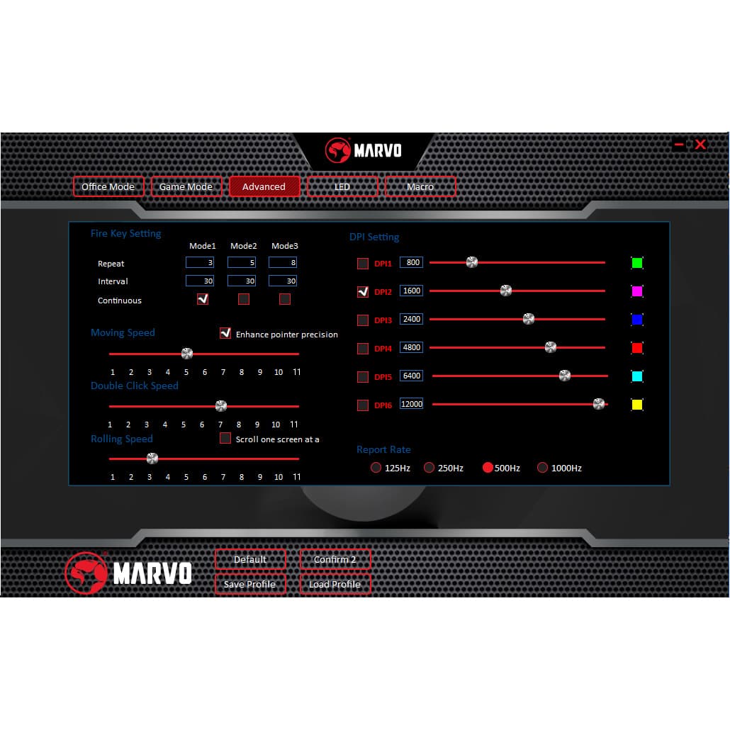 

Marvo Mysz M519, 12000DPI, optyczna, 8kl., przewodowa USB, czarna, do gry