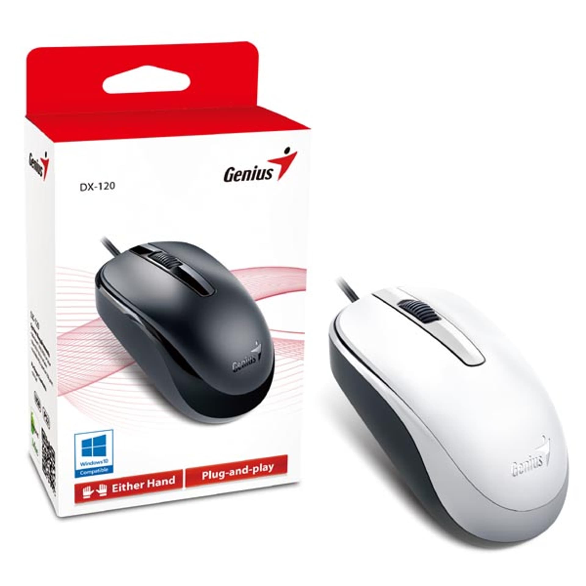

Genius Mysz DX-120, 1200DPI, optyczna, 3kl., przewodowa USB, biała, standardowy, uniwersalny