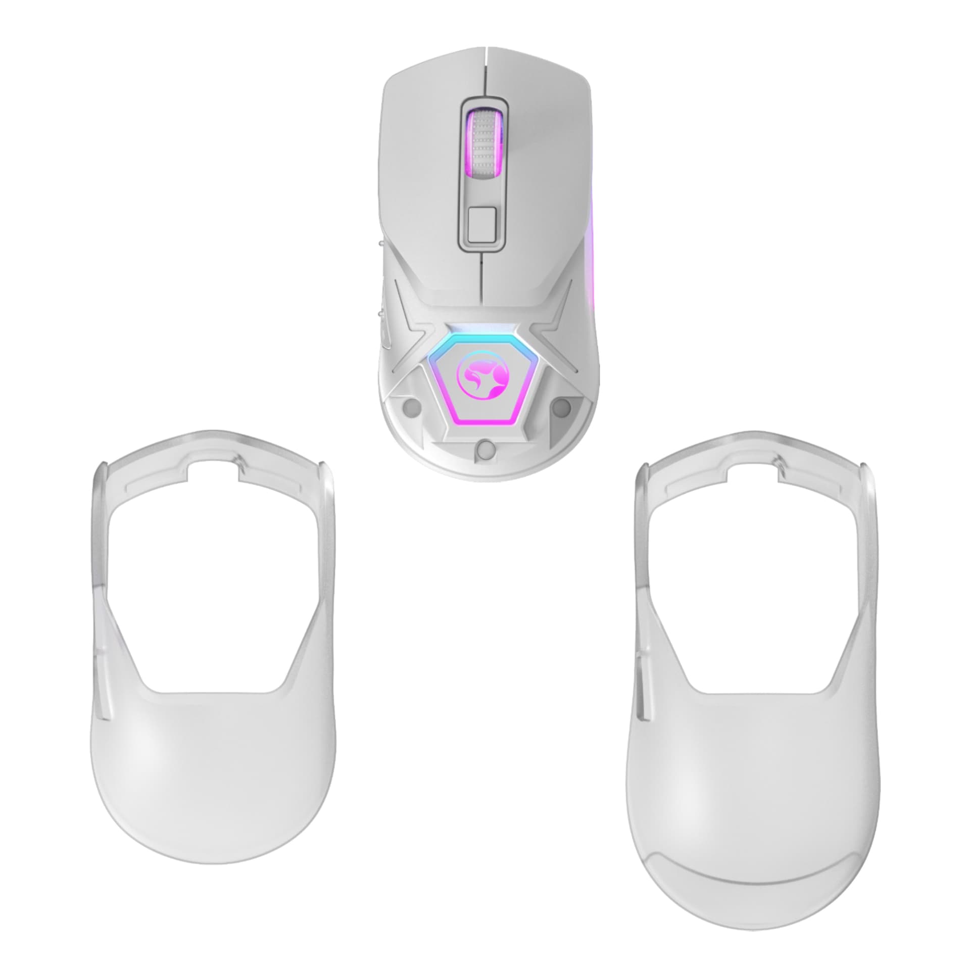 

Marvo Mysz Fit Pro G1, 19000DPI, 2.4 [GHz], optyczna, 7kl., bezprzewodowa, biała, wbudowany akumulator, podświetlenie RGB