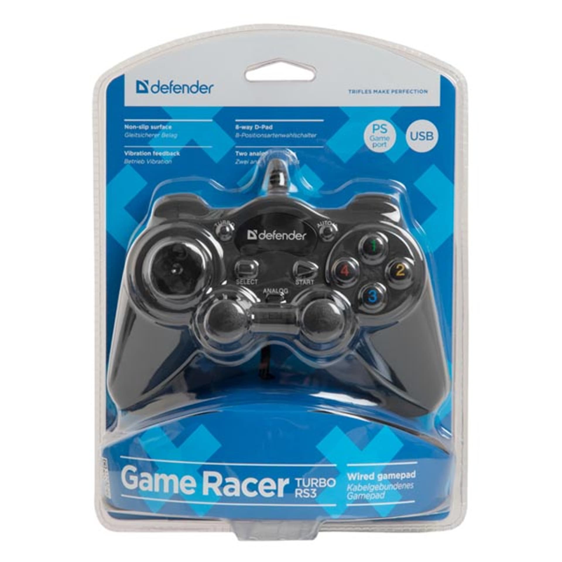 

Gamepad Defender Game Racer Turbo RS3, 12przycisk, USB, czarny, wibrujący, Windows XP/Vista/7