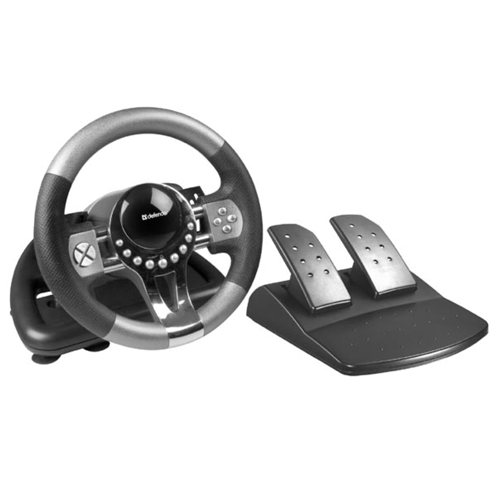 

Kierownica Defender FORSAGE GTR, 12, USB, czarno-szary, z pedałami, Windows 98/2000 / ME / XP / VISTA / 7