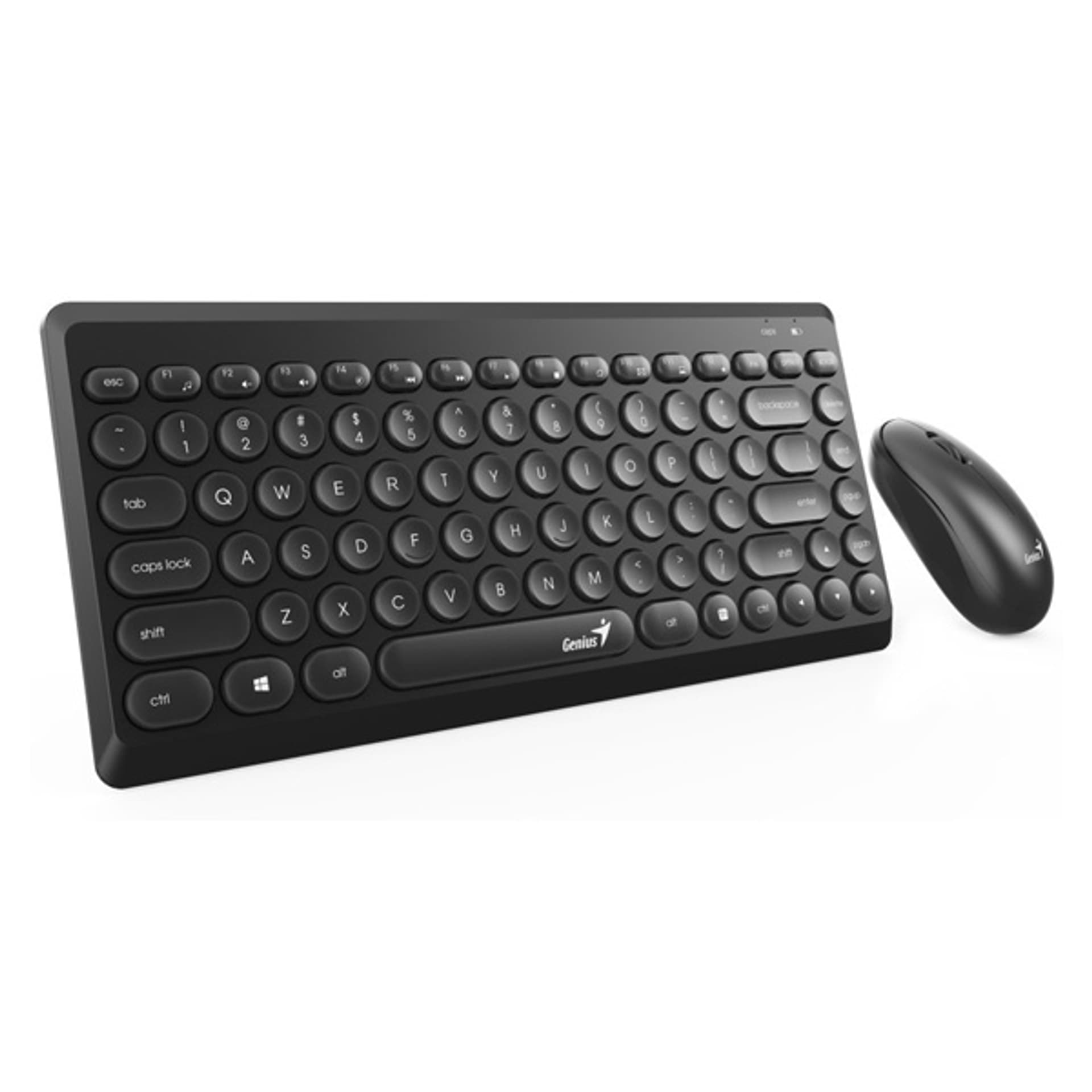

Genius LuxeMate Q8000, zestaw klawiatura z myszą optyczną bezprzewodową, 4x AAA, CZ/SK, klasyczna, okrągłe klawisze rodzaj 2.4 [Gh