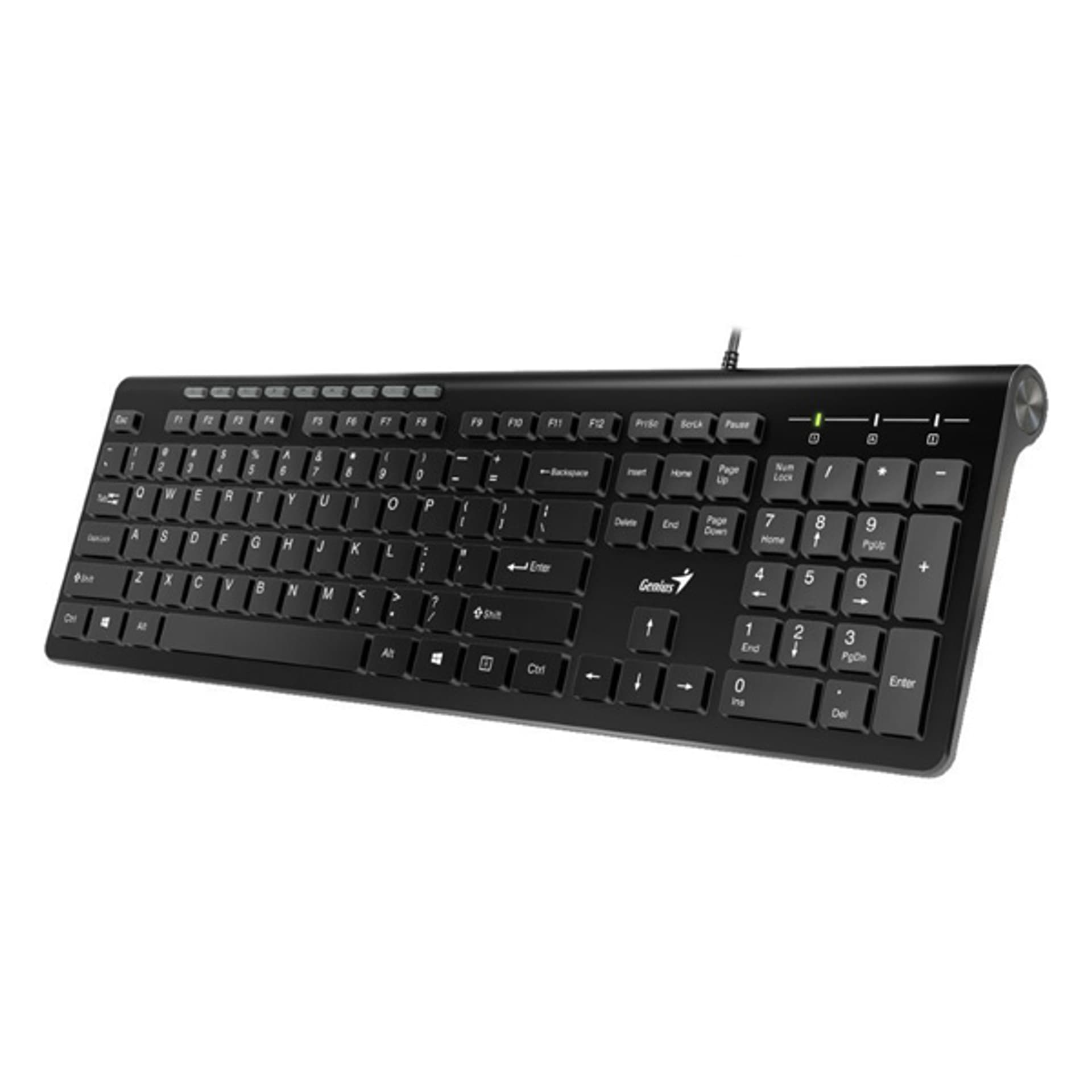 

Genius Slimstar 230, klawiatura US, multimedialny, slim rodzaj przewodowa (USB), czarna, Usb)/czarn