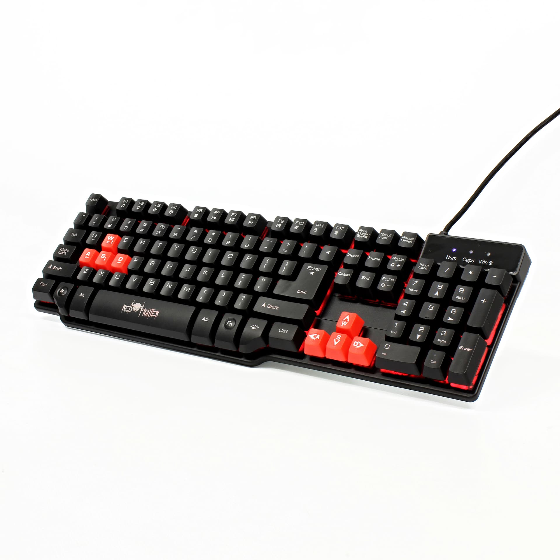 

Red Fighter K1, klawiatura US, do gry, podświetlona rodzaj przewodowa (USB), czarna, 3 kolory podświetlania, Usb)/czarna/3 kolory podświetlani