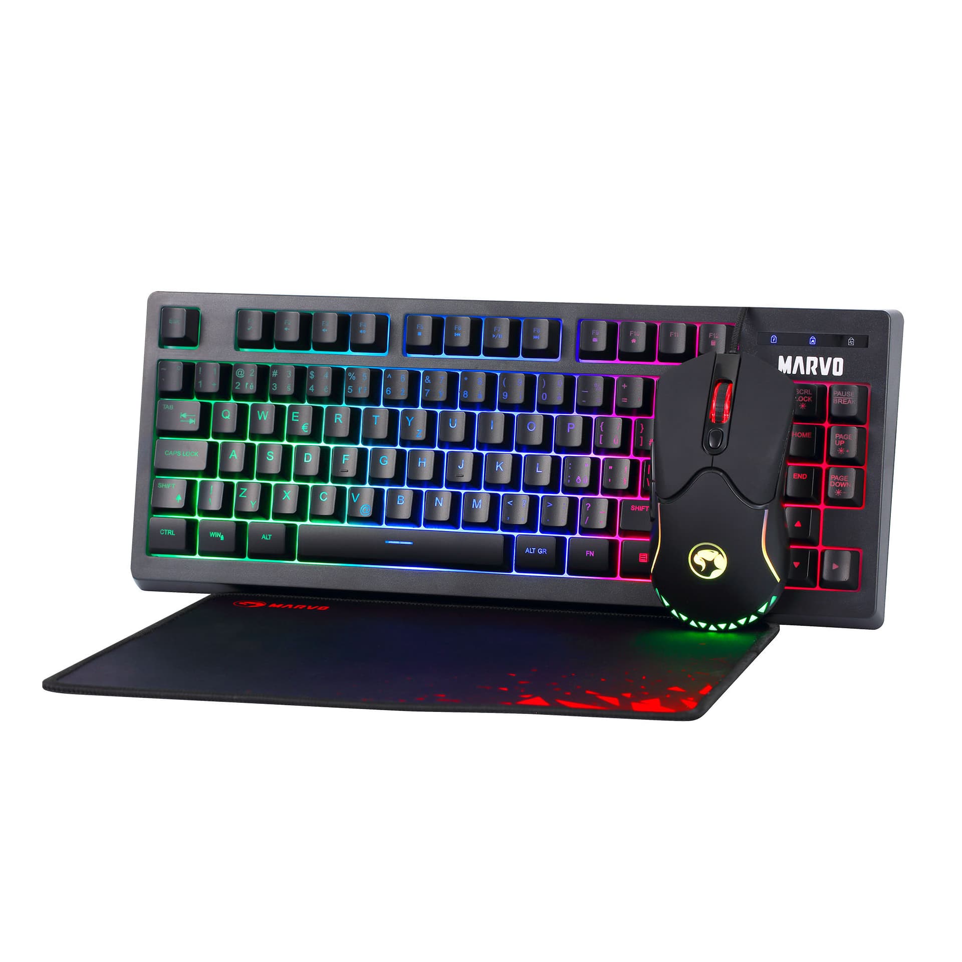 

Marvo CM310 CZSK, RGB zestaw klawiatura + mysz i podkładka dla graczy, CZ/SK, do gry, membranowa rodzaj przewodowa (USB), czarna,