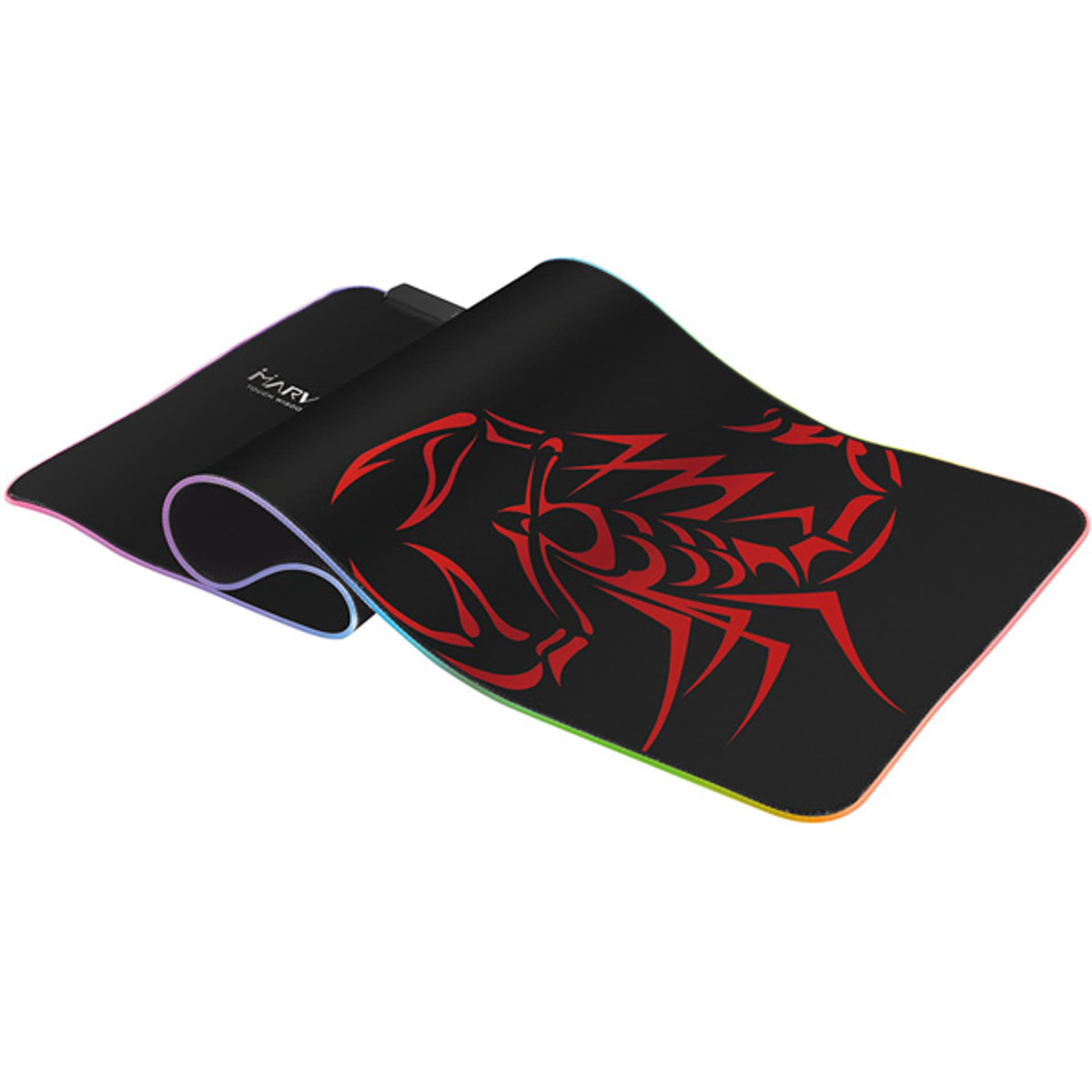 

RGB Podkładka pod mysz, MG10, do gry, czarna, 800 x 305 mm, 3 mm, Marvo, podświetlenie RGB