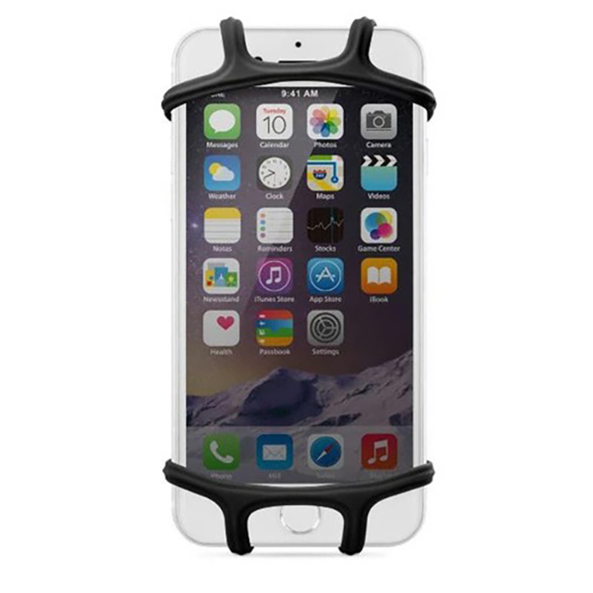 

Uchwyt telefonu komórkowego Bone Bike Tie X, na rower, regulowany rozmiar, czarny, 4-6", silikon, mocowany do kierownicy, czarna