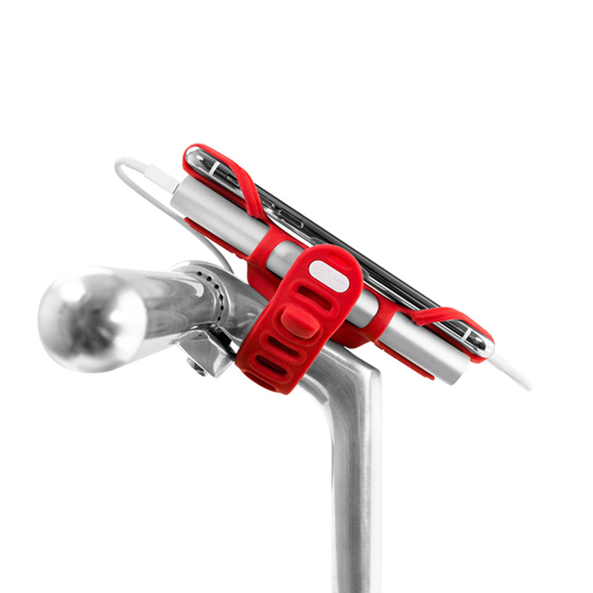 

Uchwyt rowerowy na telefon i powerbank Bone Bike Tie 3 Pro Pack, na rower, regulowany rozmiar, czerwony, 4-6.5", silikon, na kiero