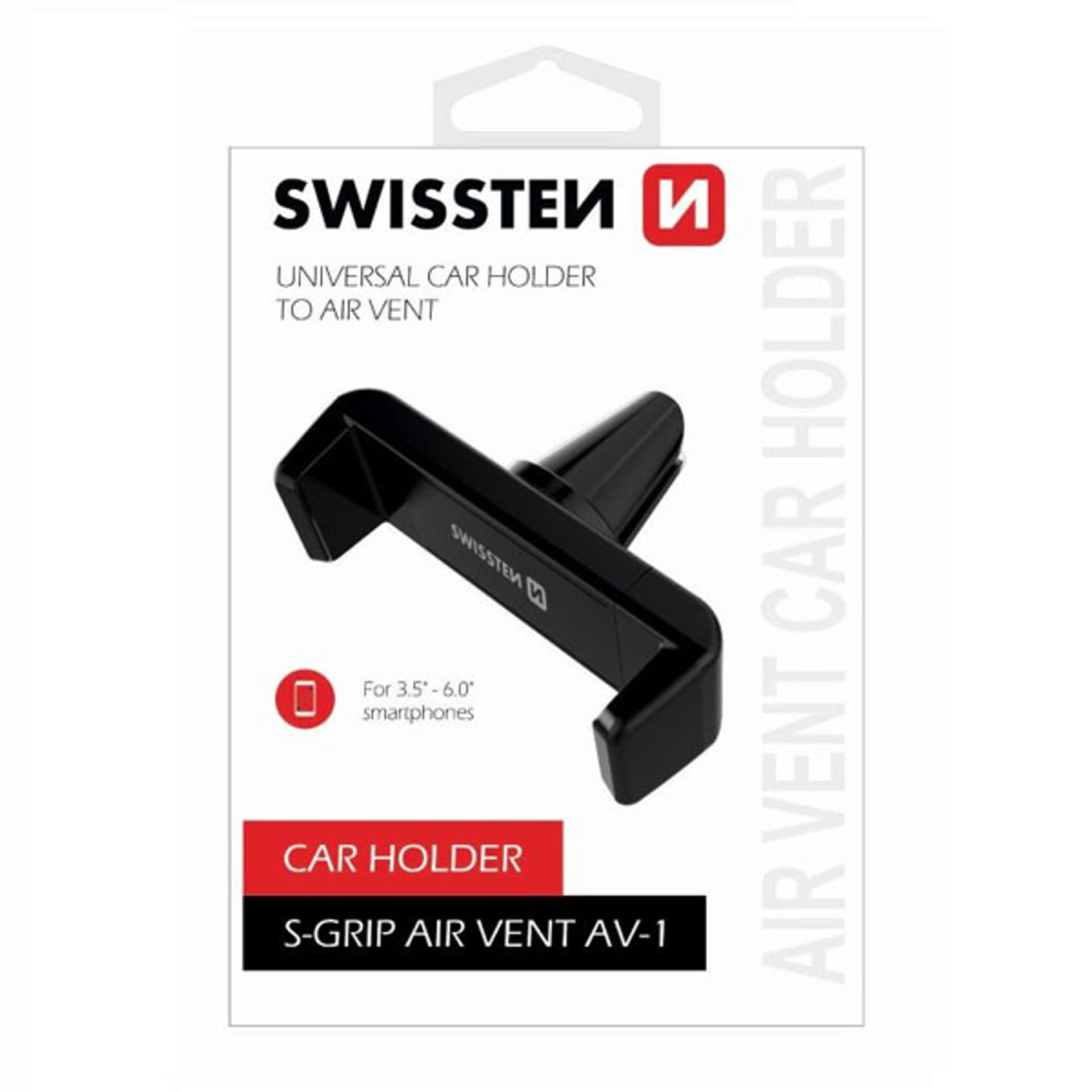 

Uchwyt telefonu komórkowego(GPS) Swissten do samochodu, S-GRIP AV-1, czarny, plastikowy, na kratkę wentylacyjną, regulacja szeroko, Gps) swissten do samochodu/s-grip av-1/czarny/plastikowy/na kratkę wentylacyjną/regulacja szerok