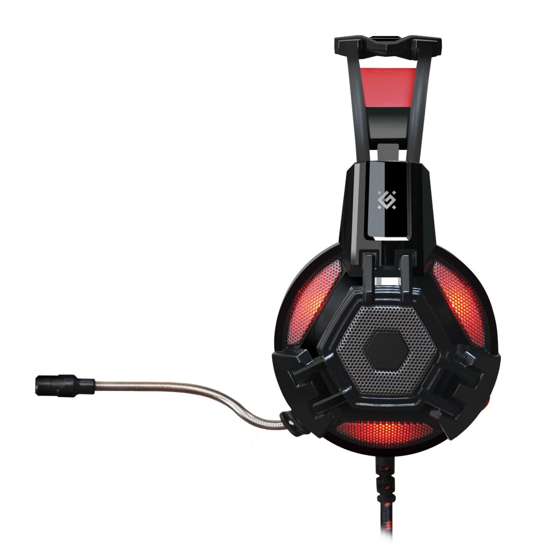

Defender Lester, Gaming Headset, słuchawki z mikrofonem, regulacja głośności, czarno-czerwona, 2.0, 50 mm przetworniki typ 2x 3.5