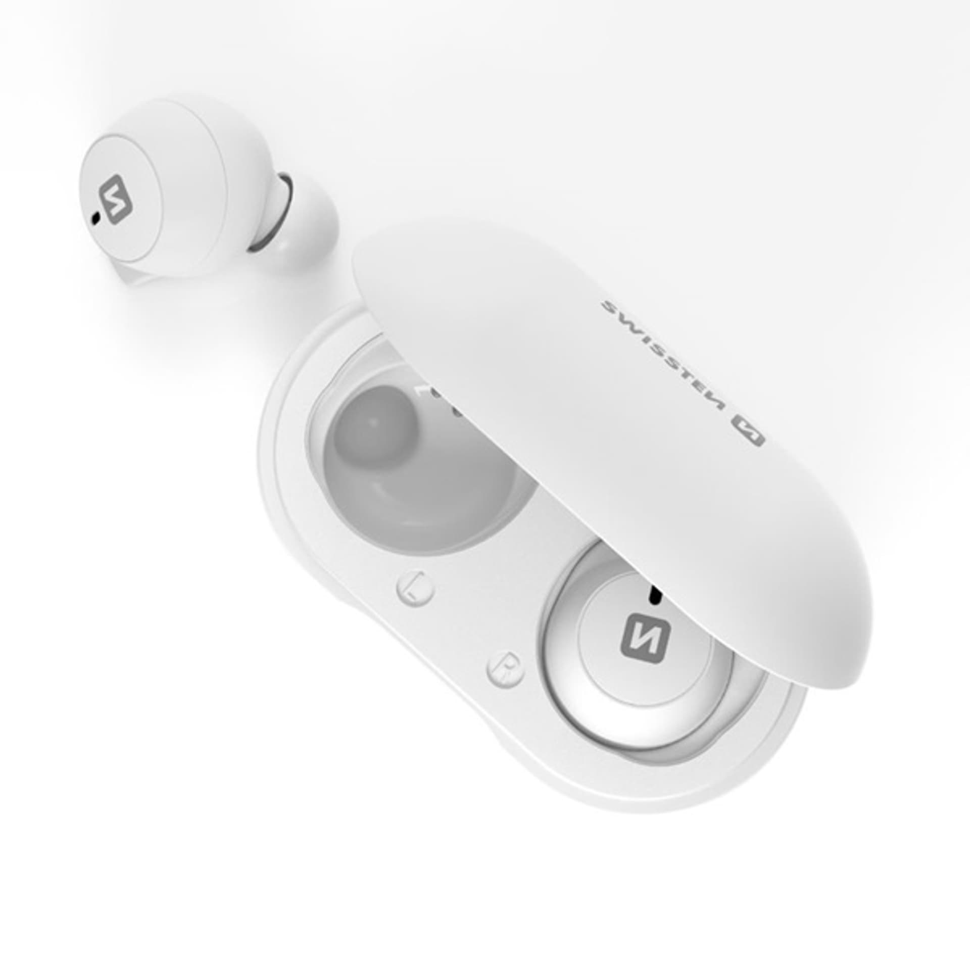 

Swissten TWS Stonebuds, słuchawki bezprzewodowe, biała, 2.0, bluetooth