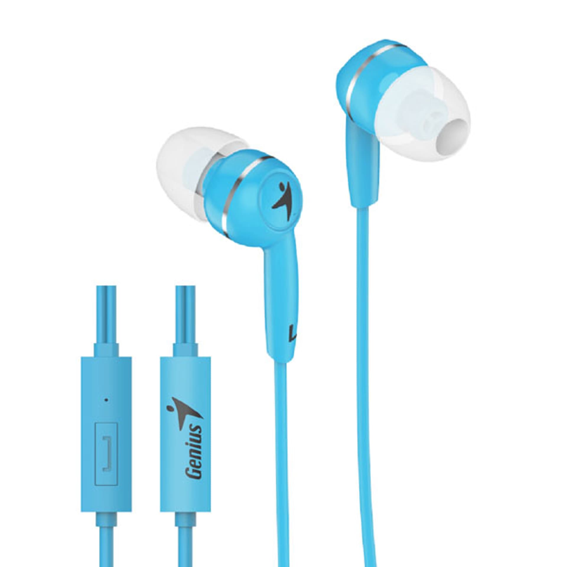 

Genius HS-M320, słuchawki, bez regulacji głośności na przewodzie, niebieskie, douszne typ 3.5 mm jack