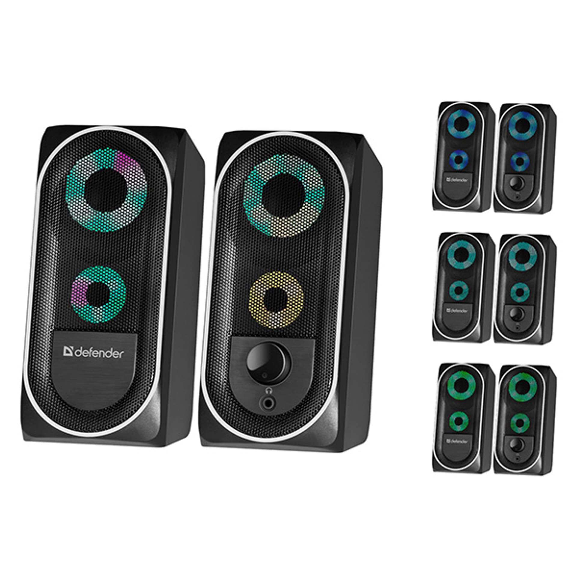 

Defender głośniki Solar 4, 2.0, 8W, czarne, regulacja głośności, Bluetooth, podświetlenie LED, wejście jack 3,5mm, 80Hz~20kHz
